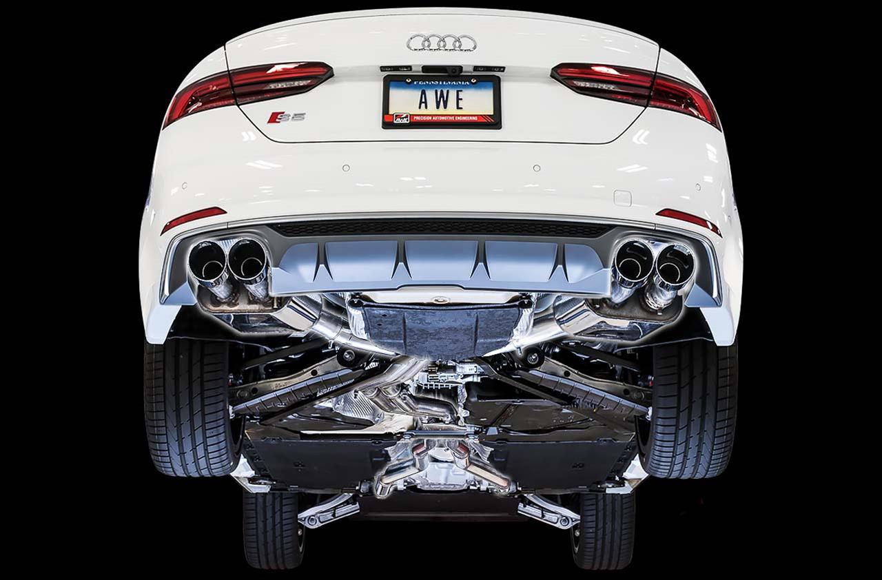 AWE Tuning Audi B9 S5 Coupe SwitchPath Exhaust w/ Chrome Silver Tips (102mm) thumbnail 2