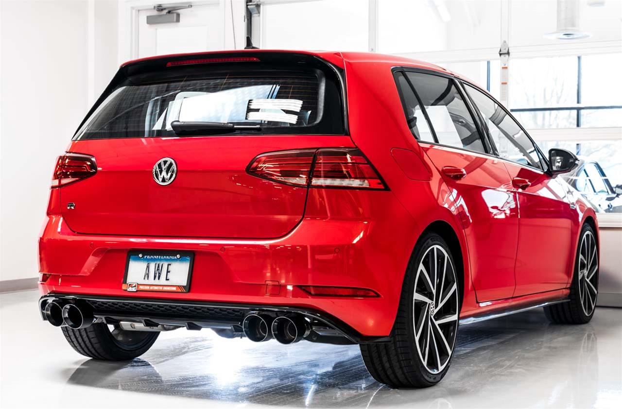 AWE Tuning Volkswagen Golf R MK7 SwitchPath Exhaust w/Diamond Black Tips 102mm thumbnail 3