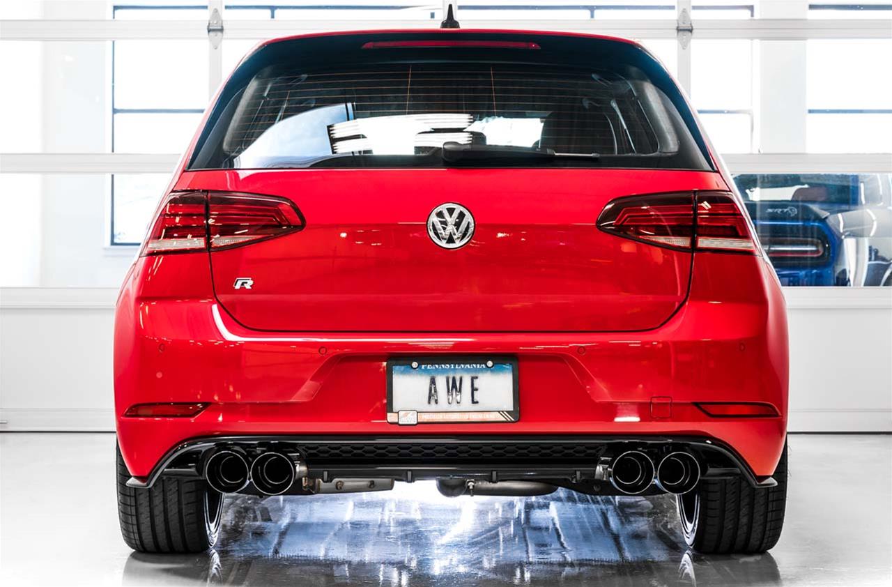 AWE Tuning Volkswagen Golf R MK7 SwitchPath Exhaust w/Diamond Black Tips 102mm thumbnail 4