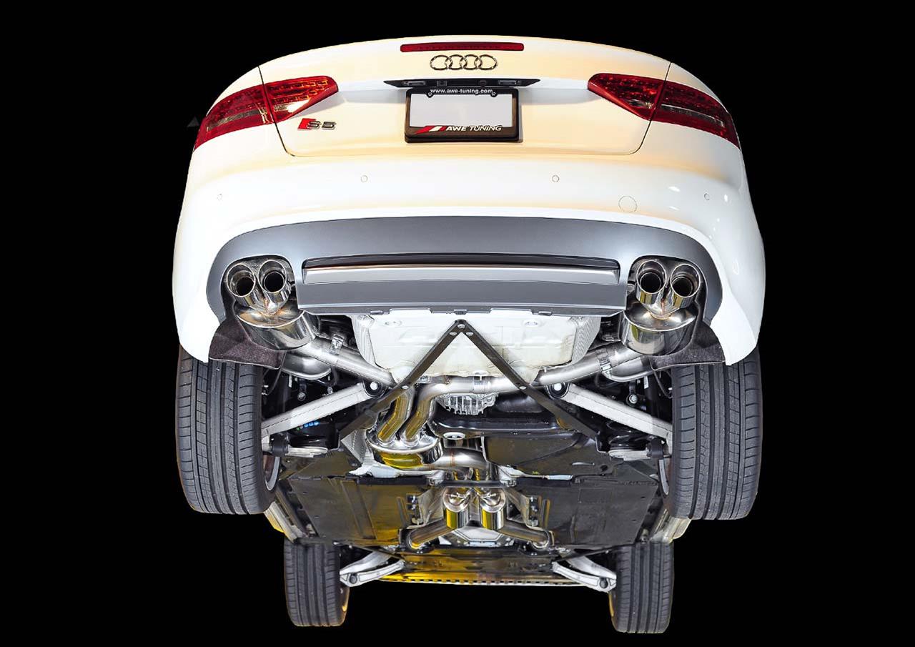 AWE Tuning B8 / B8.5 S5 Cabrio Touring Edition Exhaust - Resonated - Diamond Black Tips thumbnail 3