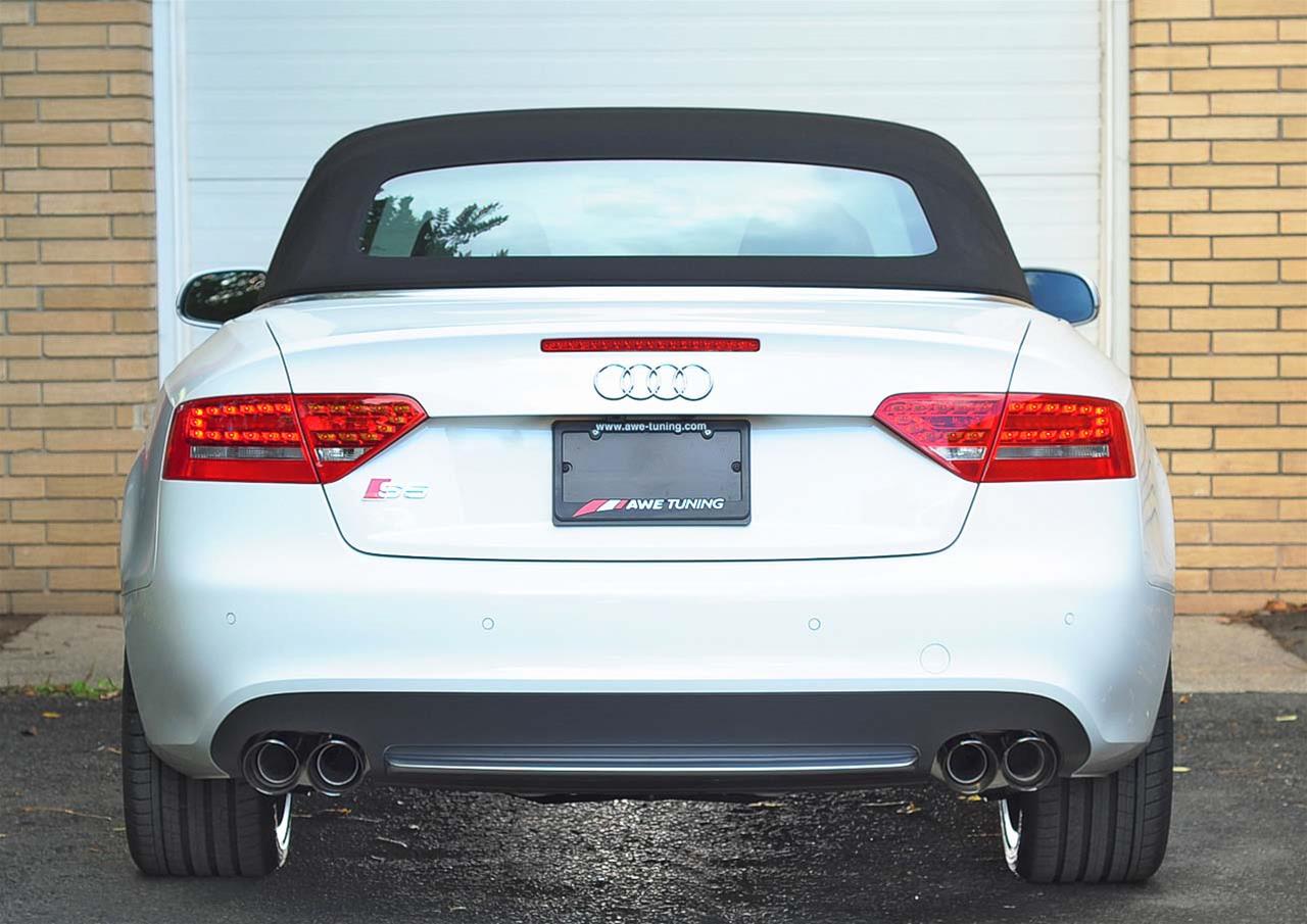 AWE Tuning B8 / B8.5 S5 Cabrio Touring Edition Exhaust - Non-Resonated - Diamond Black Tips thumbnail 2