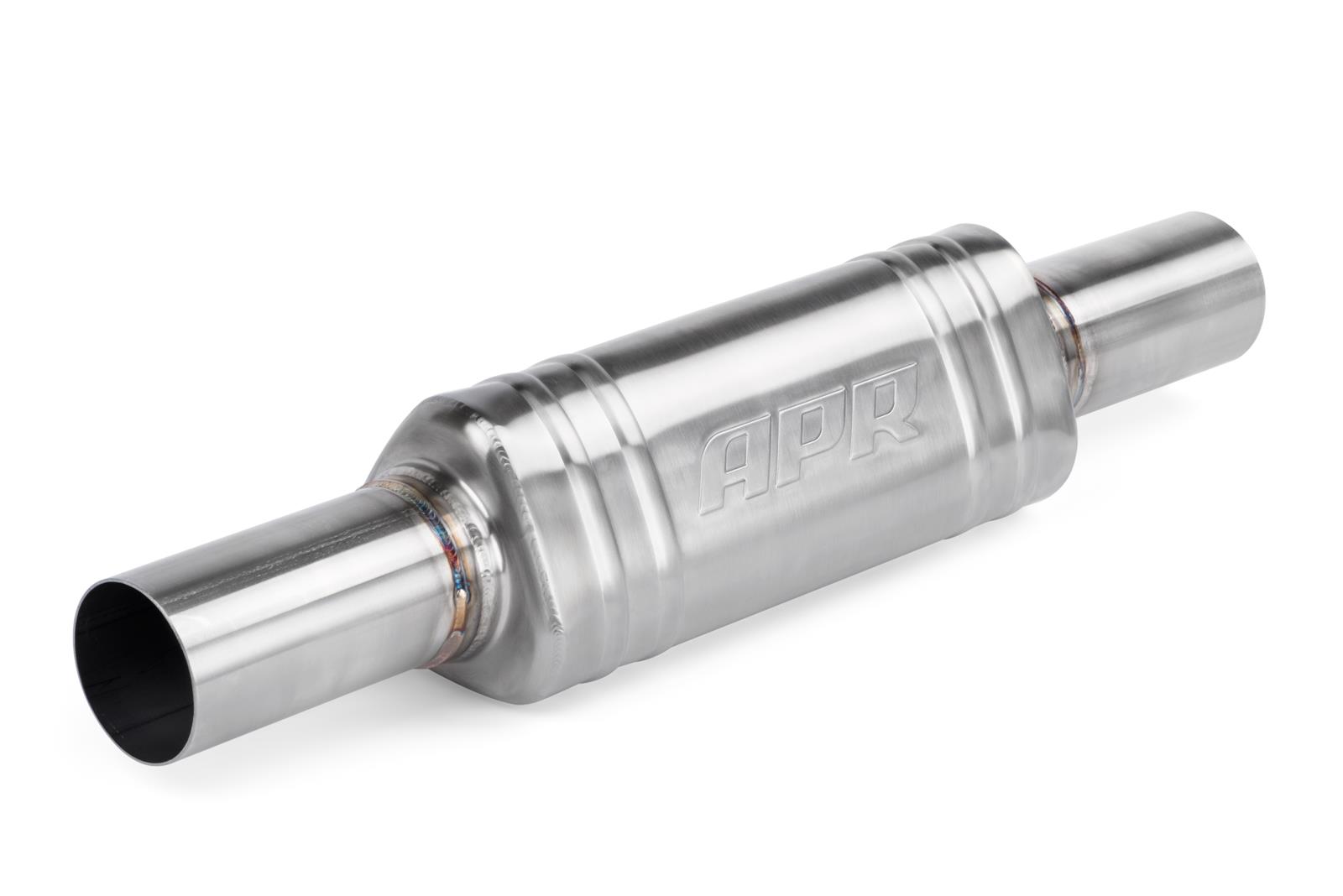APR Front 304 Stainless Steel 3 Inch Muffler CBK0005 Mufflers, Front, Steel, Brushed, 3.00 in. Center Inlet/Outlet, Reversible, Volkswagen, Each
