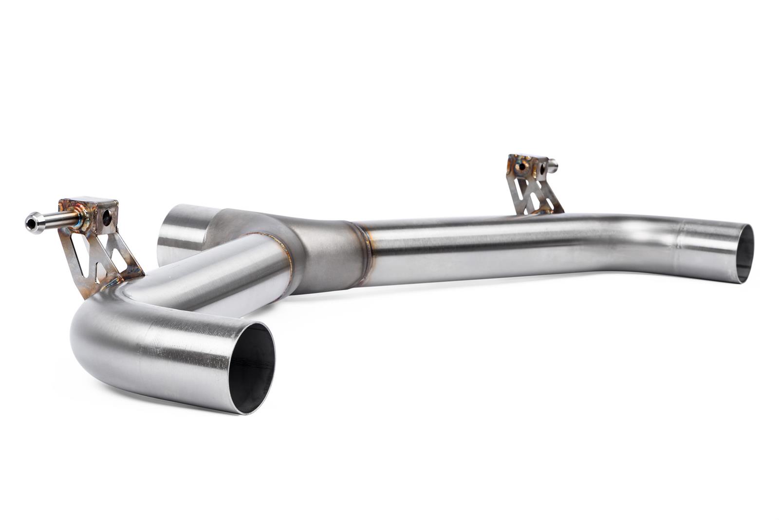 APR Cat-Back Exhaust Systems CBK0006 Systems, Cat-Back, Single In/Dual Out, Stainless Steel, Natural, Split Rear Exit, Polished Tips, Volkswagen, 2.0L, Kit thumbnail 5