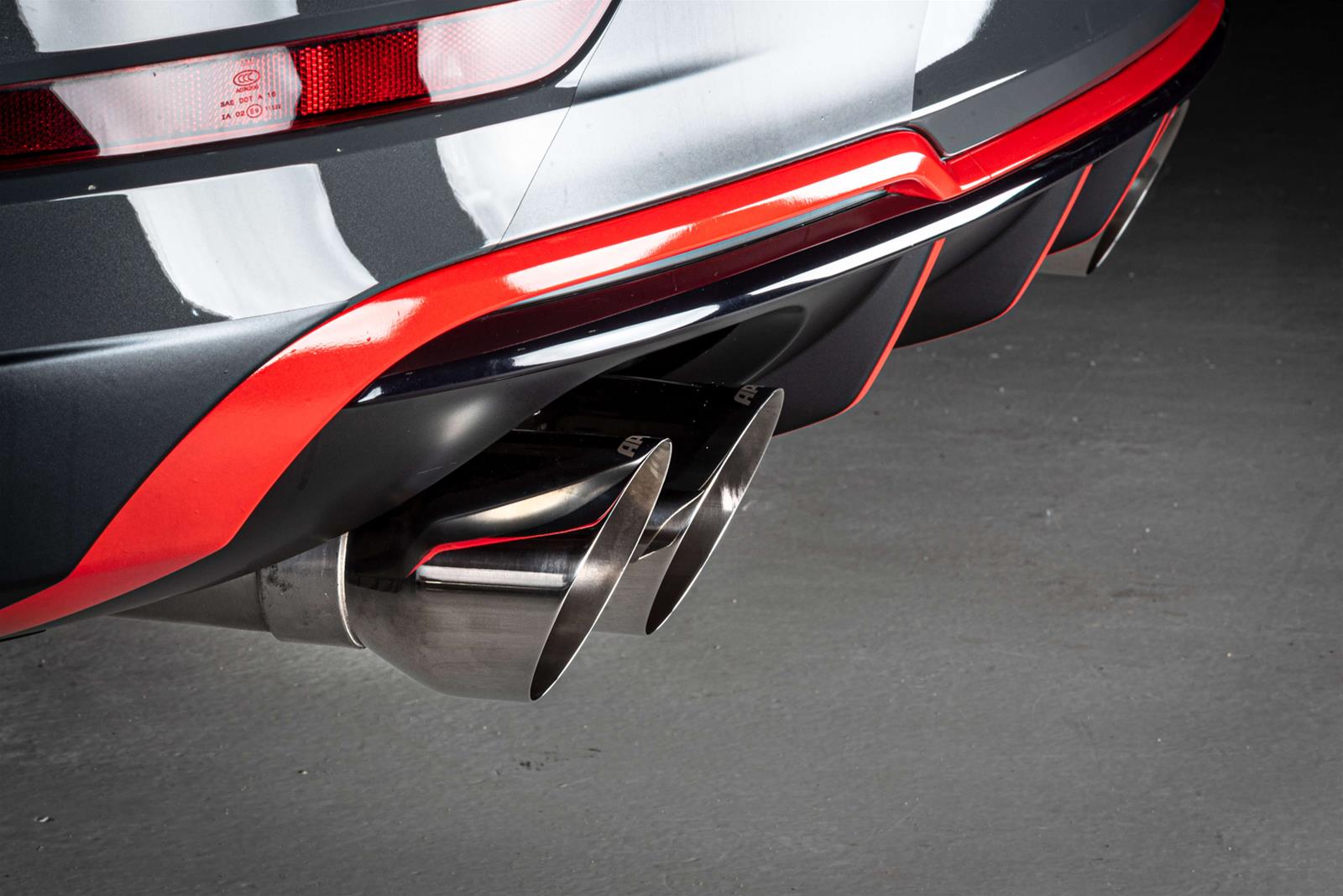 APR Cat-Back Exhaust Systems CBK0019 Systems, Cat-Back, Single In/Four Out, Stainless Steel, Natural, Rear Exit, Polished Tips, Audi, 2.0L, Kit thumbnail 4