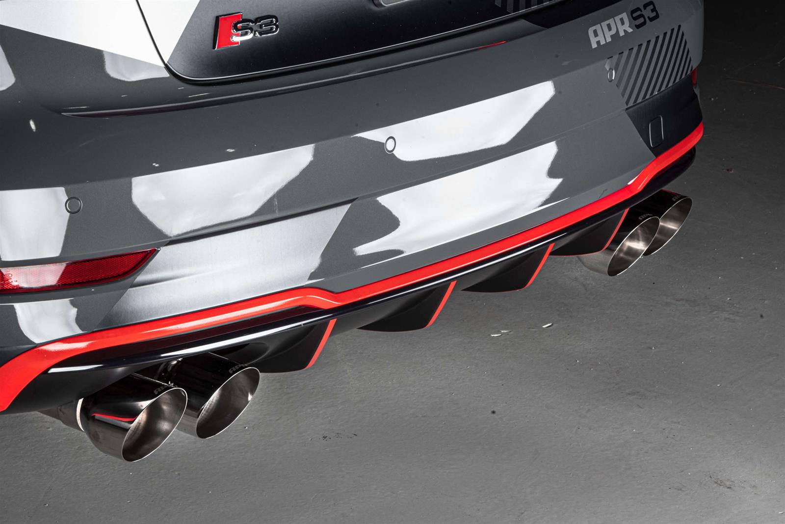 APR Cat-Back Exhaust Systems CBK0019 Systems, Cat-Back, Single In/Four Out, Stainless Steel, Natural, Rear Exit, Polished Tips, Audi, 2.0L, Kit thumbnail 3