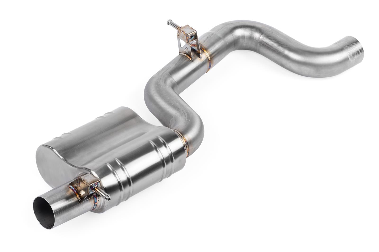 APR Cat-Back Exhaust Systems CBK0021 Systems, Cat-Back, Single In/Four Out, Stainless Steel, Natural, Split Rear Exit, Polished Tips, Volkswagen, 2.0L, Kit thumbnail 7