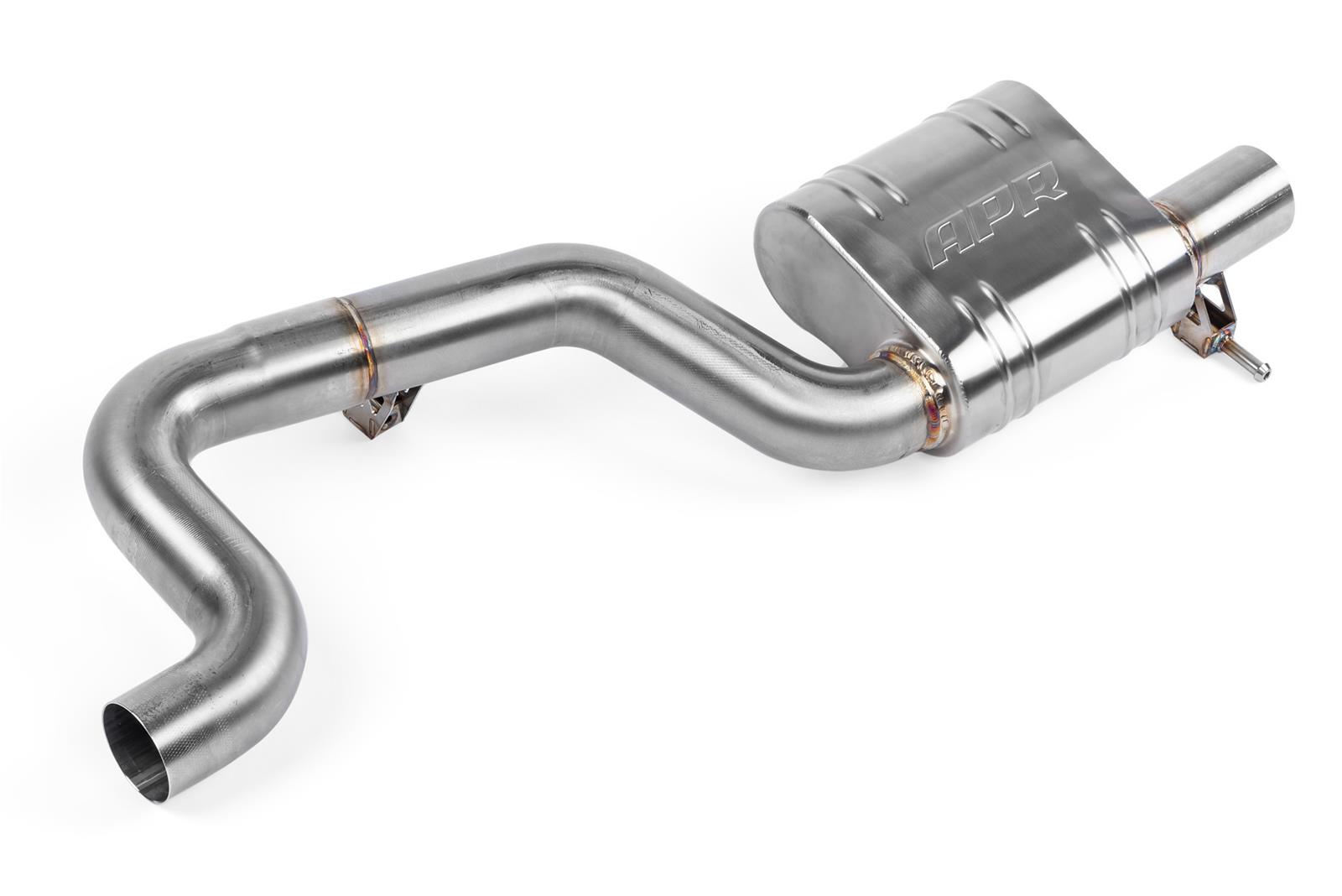 APR Cat-Back Exhaust Systems CBK0021 Systems, Cat-Back, Single In/Four Out, Stainless Steel, Natural, Split Rear Exit, Polished Tips, Volkswagen, 2.0L, Kit thumbnail 6
