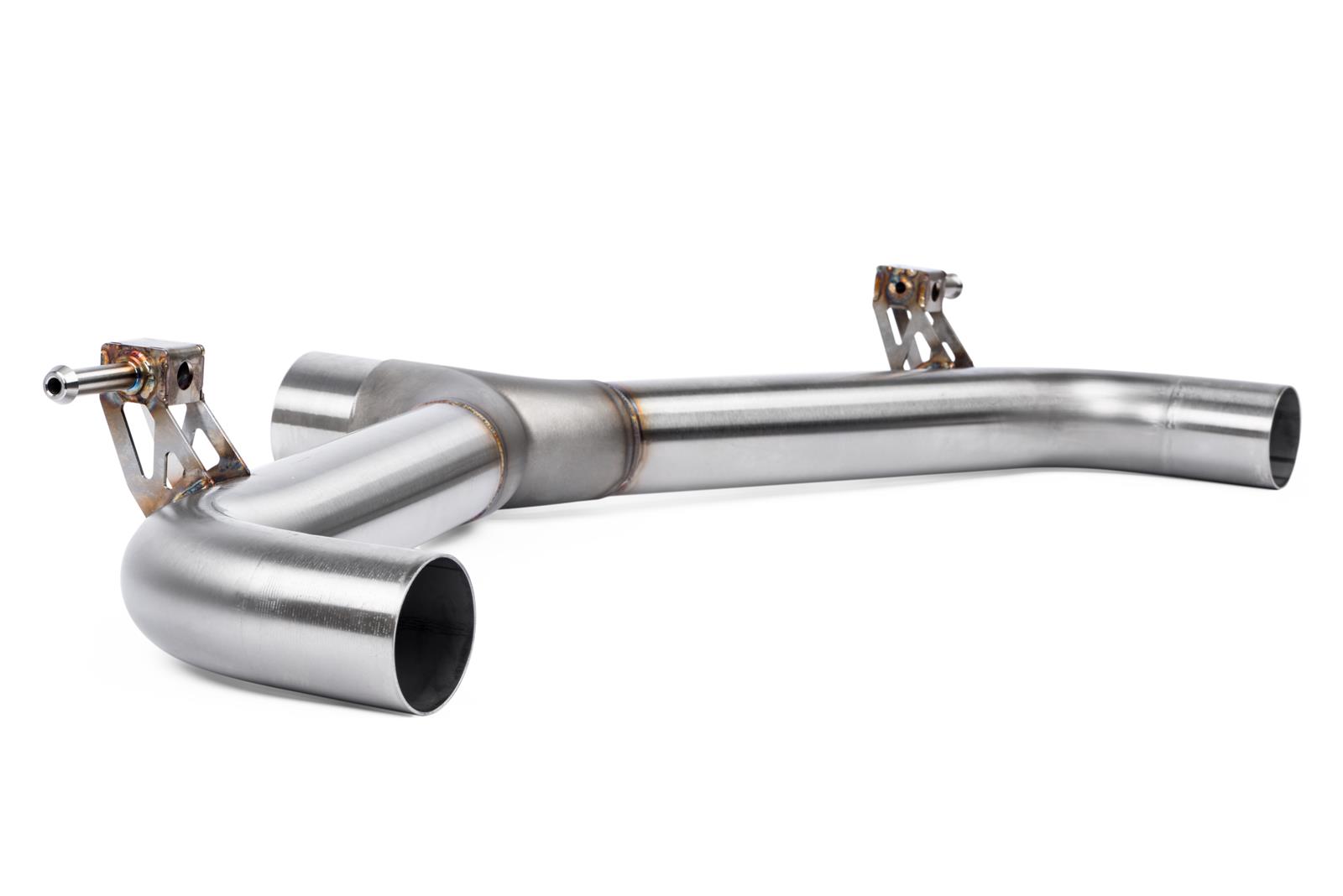 APR Cat-Back Exhaust Systems CBK0039 Systems, Catback, Stainless Steel, Natural, Front Muffler, Split Rear Exit, Polished Tips, Volkswagen, 2.0L, Kit thumbnail 5