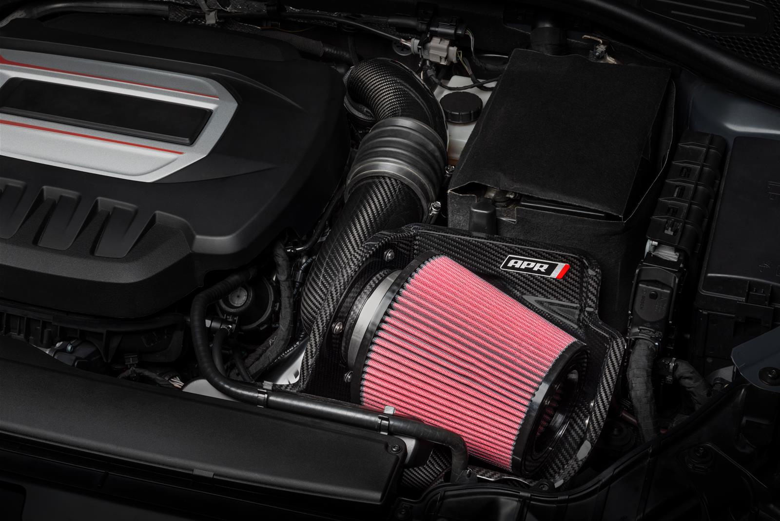 APR Open Carbon Fiber Intake Systems CI100040 Air Kits, Systems, Oiled, Tube, Red Cotton Gauze Filter, Audi, Volkswagen, Kit thumbnail 3