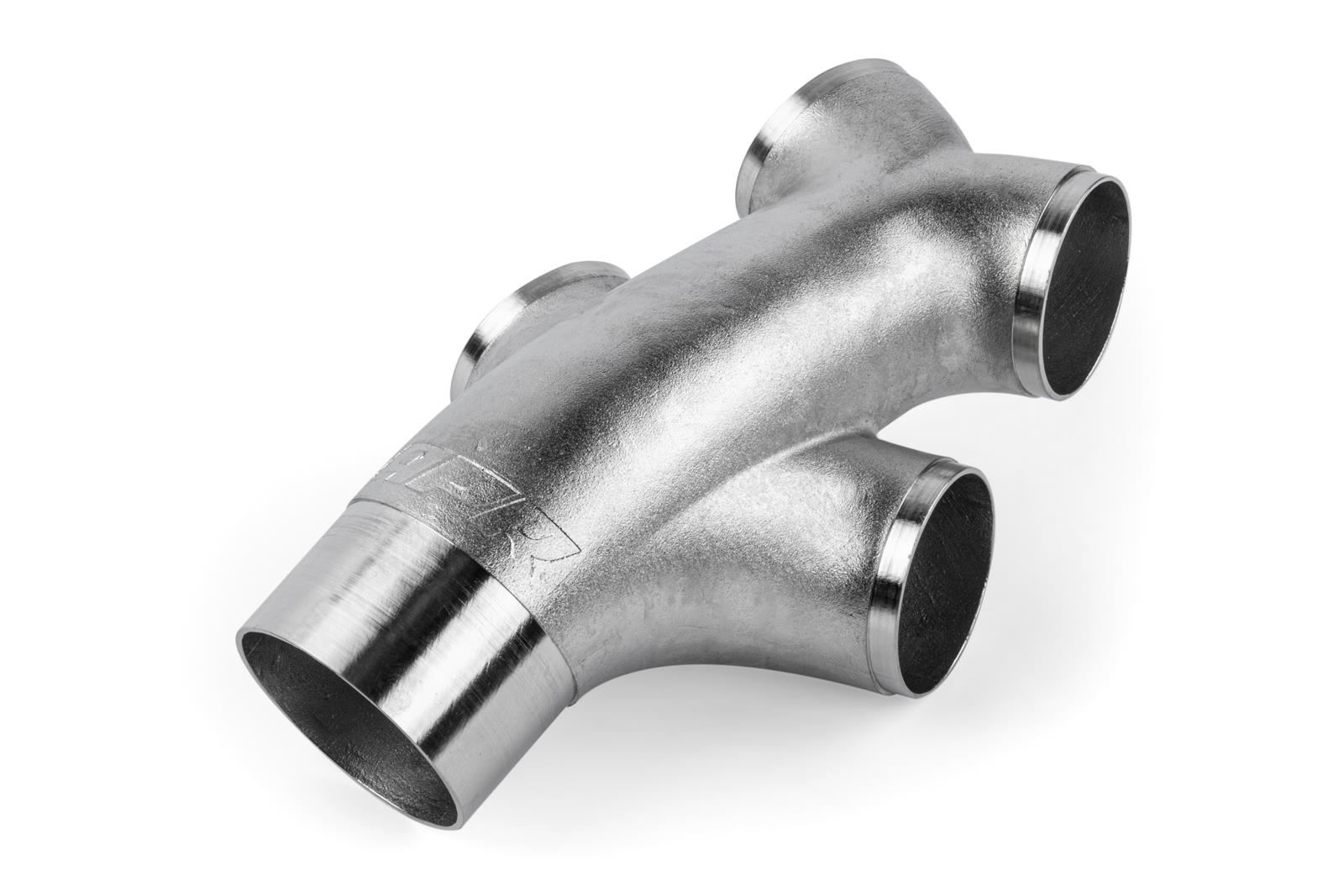 APR Cast Stainless Steel Double Y Splitters EXH0146 Exhaust Splitter, Splitter, 3 in. Inlet, 2.5 in. Quad Outlets, Steel, Natural, Each thumbnail 2