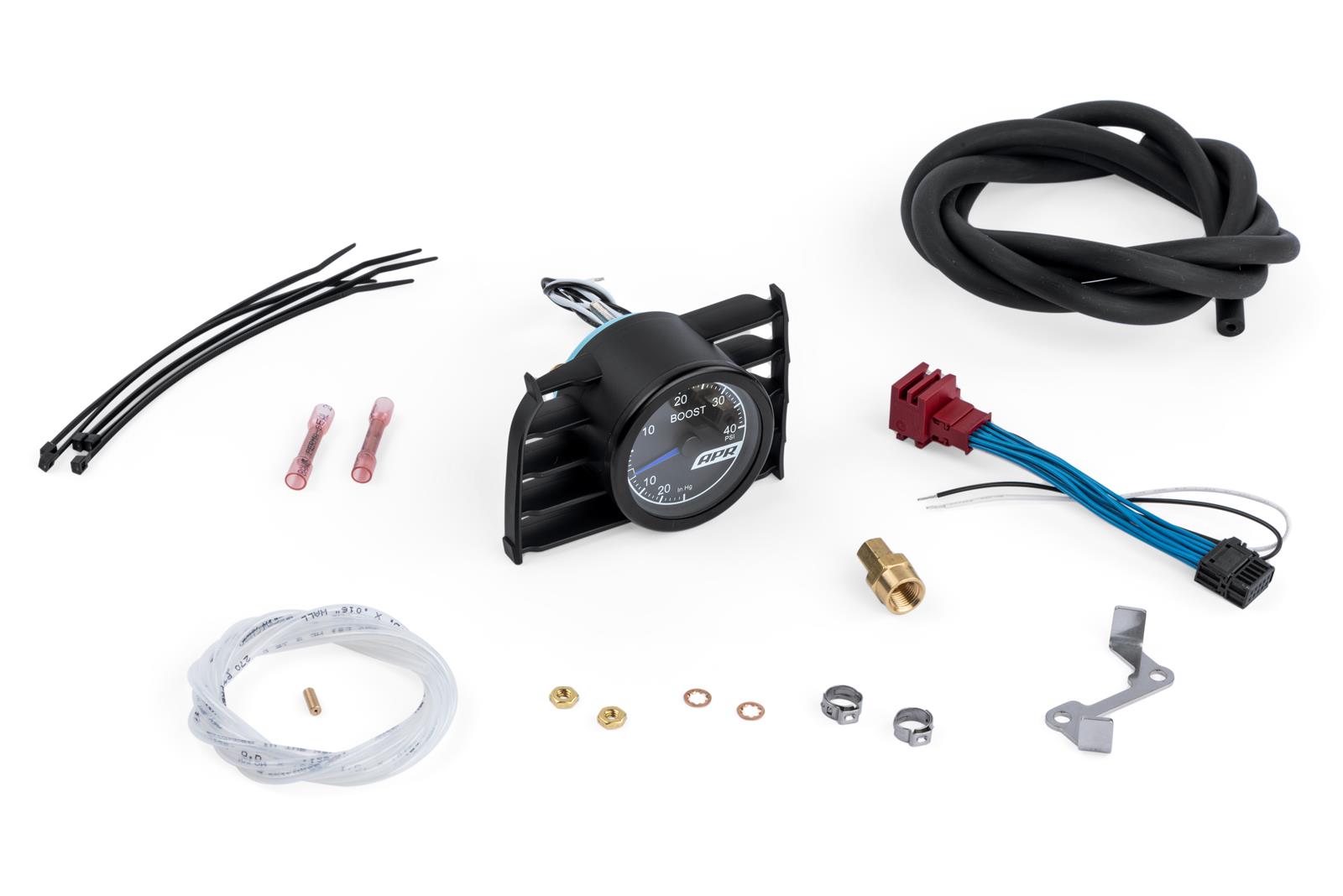 APR Boost Gauge Systems MS100148 Gauges, Pressure, 30 in. Hg/40 psi, Black Face, White Numbers, Black Bezel, 2 1/16 in., Analog, Mechanical, Vent Mounted Pod, Volkswagen, Kit thumbnail 2