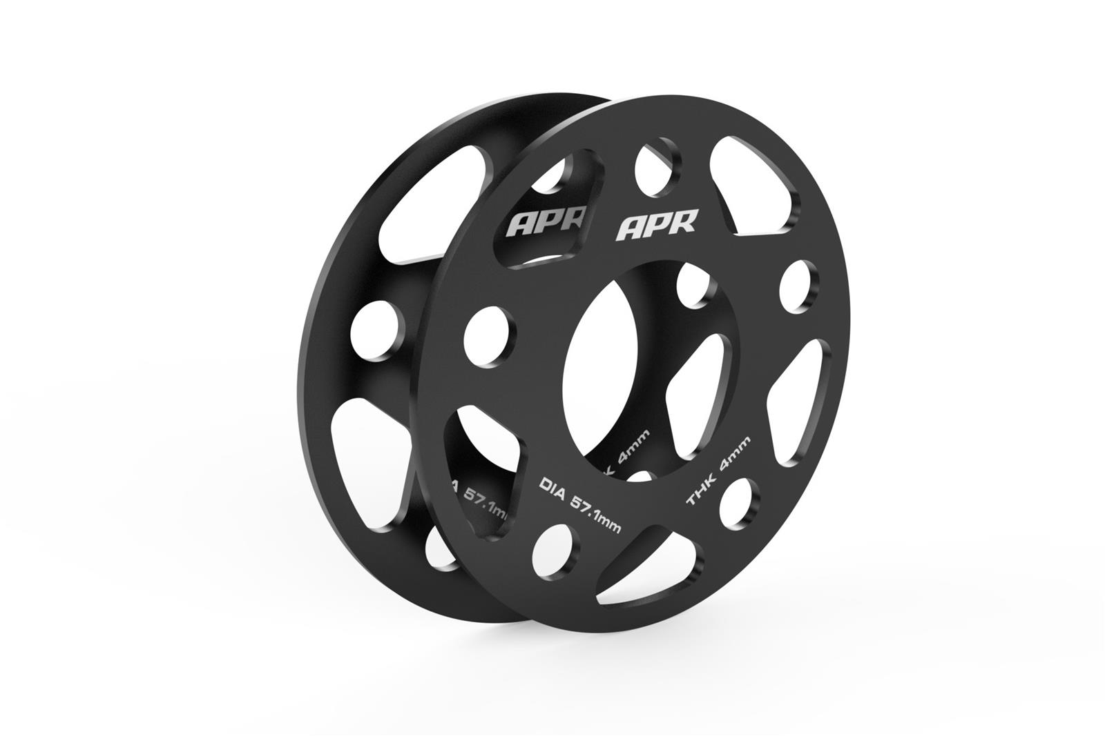 APR 0.157 inch Wheel Spacers MS100151 Spacers, in. Thickness, 2.50 in. Center Bore Diameter, Aluminum, Black, 5 x 112mm Bolt Circle, for Lamborghini, Audi, Volkswagen, Pair