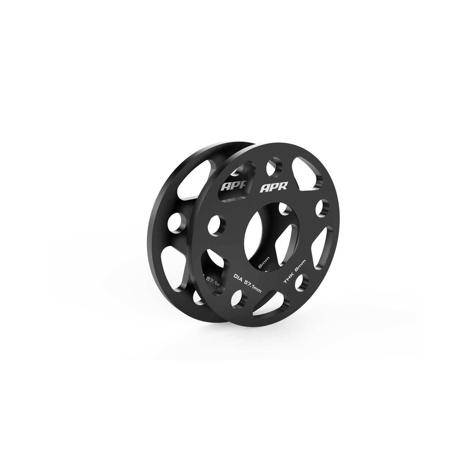 APR 0.315 inch Wheel Spacers MS100155 Spacers, in. Thickness, 2.50 in. Center Bore Diameter, Aluminum, Black, 5 x 112mm Bolt Circle, for Lamborghini, Audi, Volkswagen, Pair thumbnail 2
