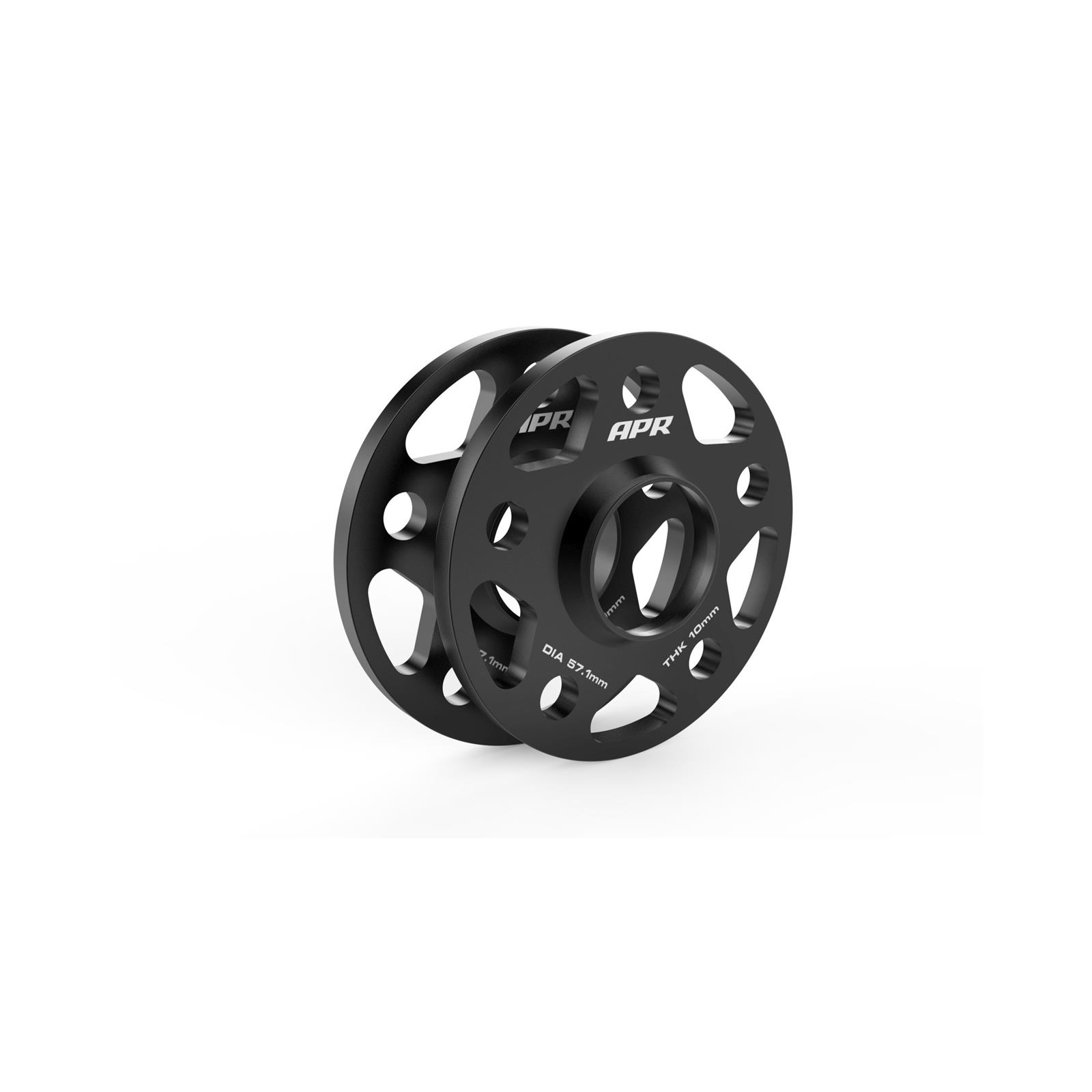 APR 0.394 inch Wheel Spacers MS100156 Spacers, in. Thickness, 2.50 in. Center Bore Diameter, Aluminum, Black, 5 x 112mm Bolt Circle, for Lamborghini, Audi, Volkswagen, Pair thumbnail 2