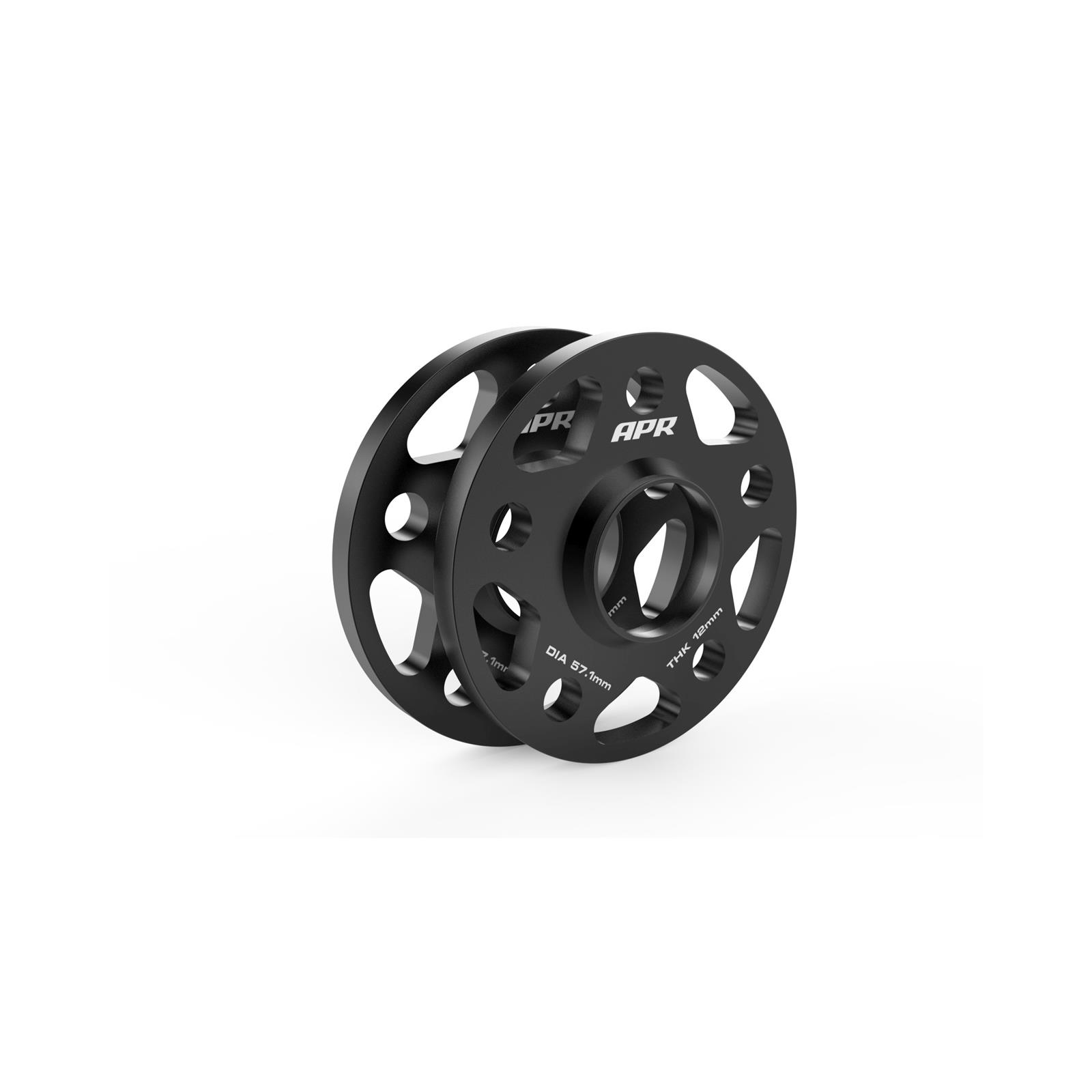 APR 0.472 inch Wheel Spacers MS100157 Spacers, in. Thickness, 2.50 in. Center Bore Diameter, Aluminum, Black, 5 x 112mm Bolt Circle, for Lamborghini, Audi, Volkswagen, Pair thumbnail 2