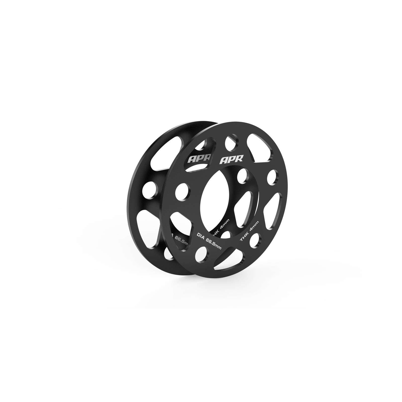 APR 0.157 inch Wheel Spacers MS100161 Spacers, in. Thickness, 2.62 in. Center Bore, Aluminum, Black, 5 x 112mm Bolt Circle, for Lamborghini, Audi, Porsche, Volkswagen, Pair thumbnail 2