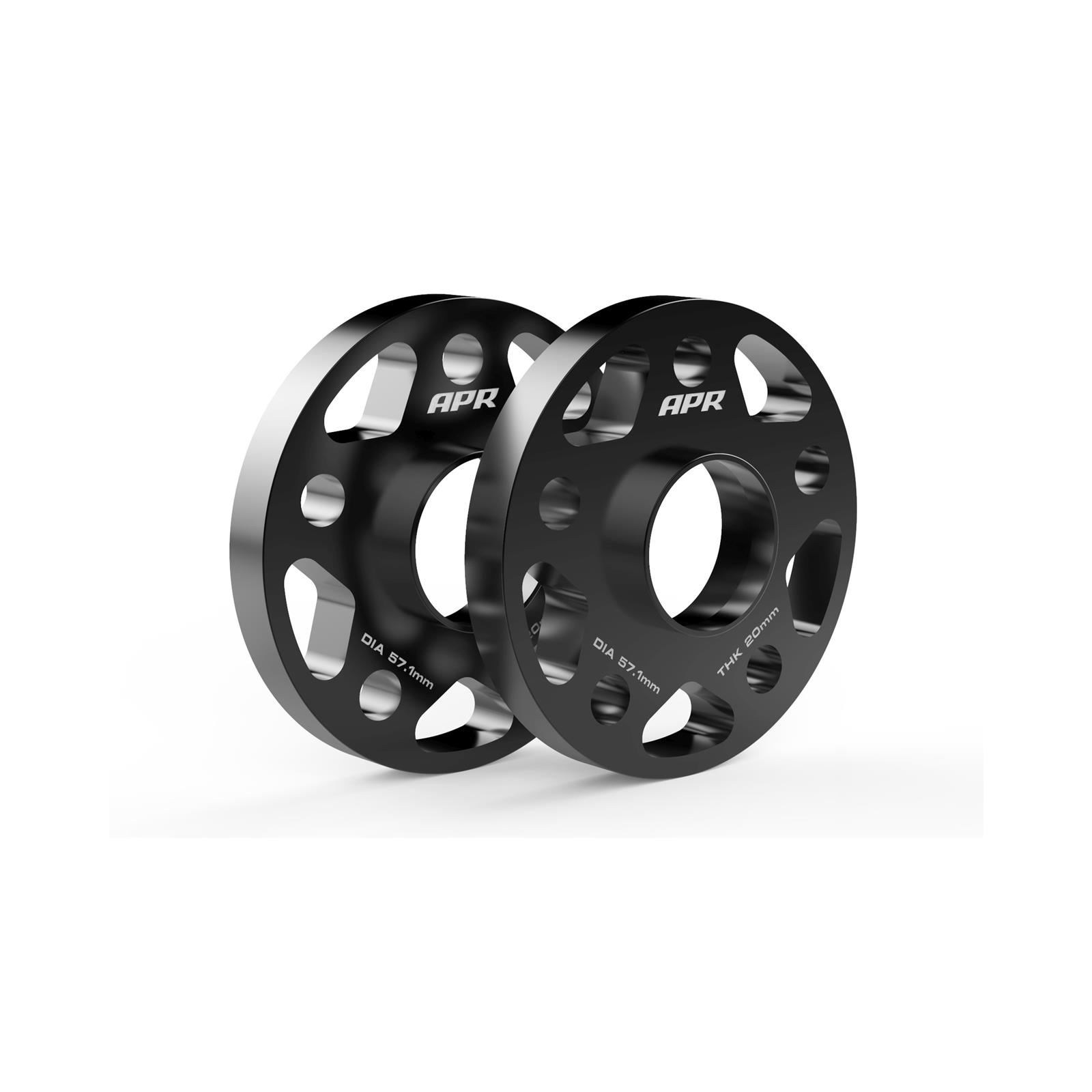 APR 0.787 inch Wheel Spacers MS100189 Spacers, in. Thickness, 2.50 in. Center Bore Diameter, Aluminum, Black, 5 x 112mm Bolt Circle, for Lamborghini, Audi, Volkswagen, Pair thumbnail 2