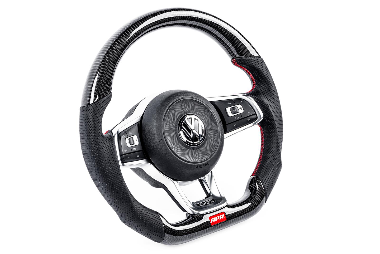 APR Steering Wheels MS100201 Wheels, Wheel, Carbon Fiber/Leather, Black, Red Stitching, Paddle Shift, Each thumbnail 4