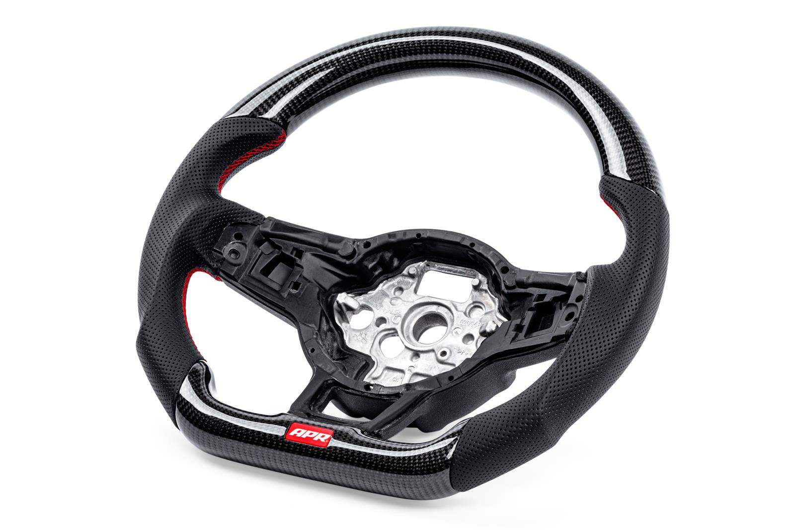 APR Steering Wheels for 2015-2019 GOLF R, 2015-2021 GTI, 2015-2026 JETTA - MS100205 Wheels, Wheel, Carbon Fiber/Leather, Black, Red Stitching, without Paddle Shift, Each thumbnail 5