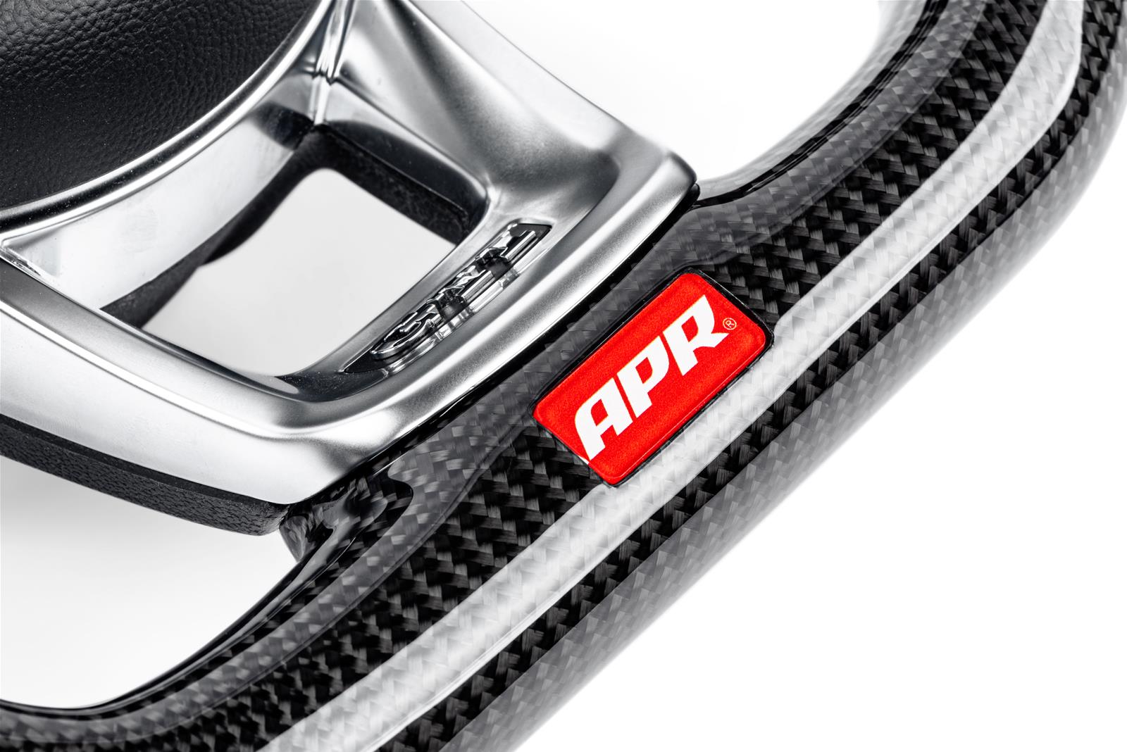 APR Steering Wheels for 2015-2019 GOLF R, 2015-2021 GTI, 2015-2026 JETTA - MS100205 Wheels, Wheel, Carbon Fiber/Leather, Black, Red Stitching, without Paddle Shift, Each thumbnail 3