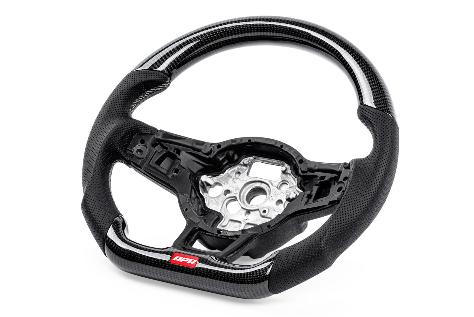 APR Steering Wheels for 2015-2019 GOLF R, 2015-2021 GTI, 2015-2026 JETTA - MS100206 Wheels, Wheel, Carbon Fiber/Leather, Black, Silver Stitching, without Paddle Shift, Each thumbnail 4