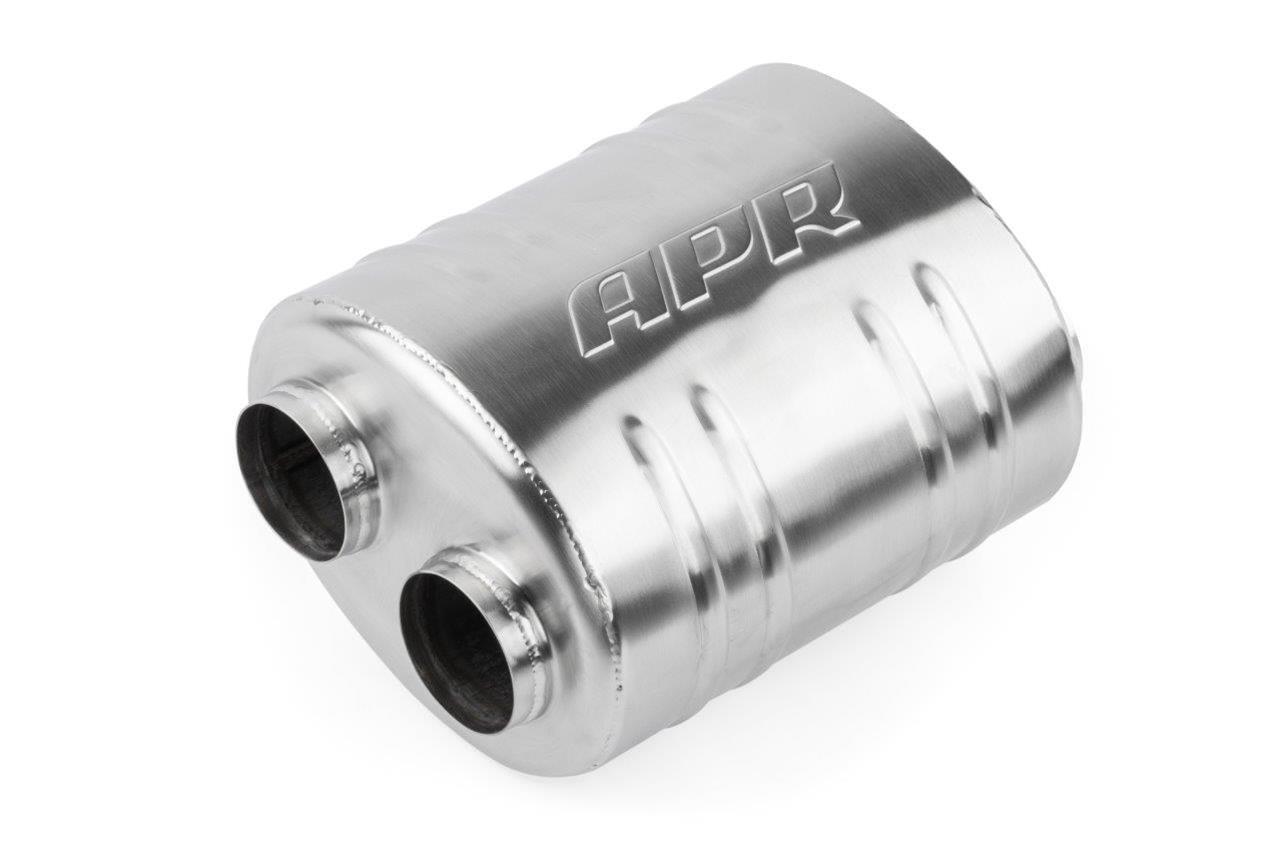 APR Premium Sound Absorption 304 Stainless Steel 2.5 Inch Muffler MUH0007 Muffler, Absorption, in. Dual Inlets/2.5 in. Dual Outlets, Steel, Brushed, Universal, Each thumbnail 3