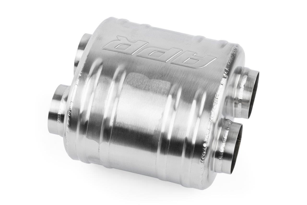 APR Premium Sound Absorption 304 Stainless Steel 2.5 Inch Muffler MUH0010 Muffler, Absorption, in. Dual Inlets/2.5 in. Dual Outlets, Steel, Brushed, Universal, Each thumbnail 2