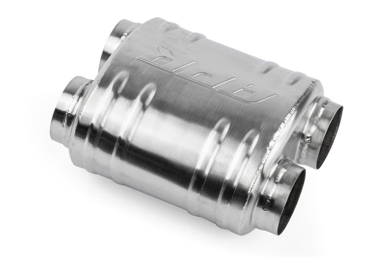 APR Premium Sound Absorption 304 Stainless Steel 2.75 Inch Muffler MUH0011 Muffler, Absorption, in. Dual Inlets/2.75 in. Dual Outlets, Steel, Brushed, Universal, Each thumbnail 2