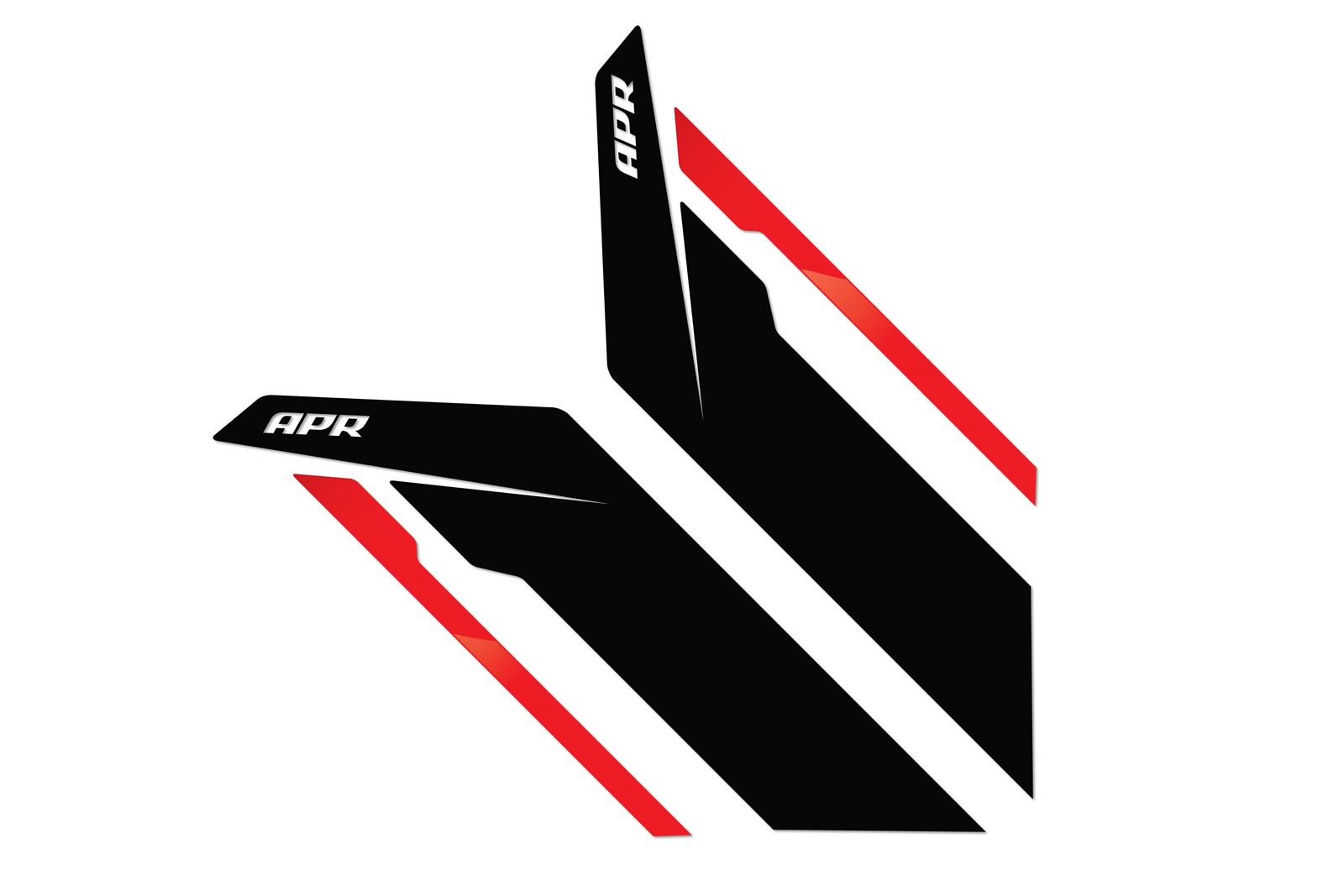 APR Sideburn Fender Decals PM100332 and Stickers, Decal, Vinyl, Black/Red, Pair