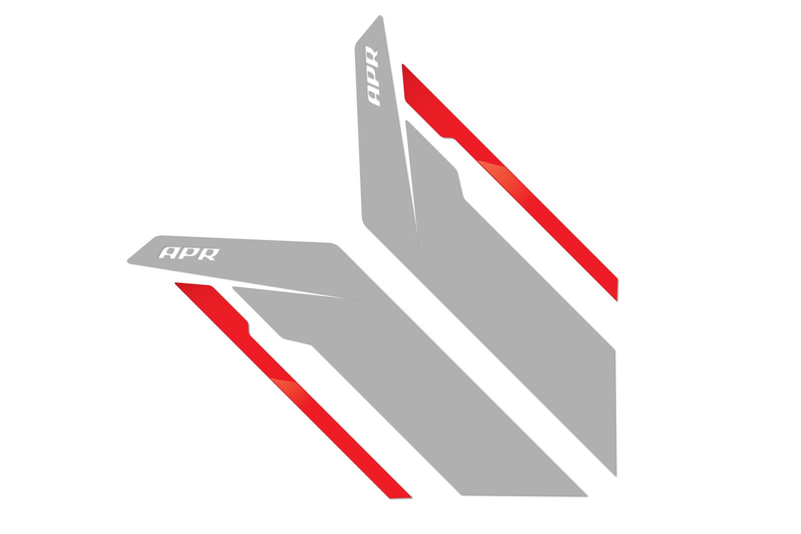 APR Sideburn Fender Decals PM100333 and Stickers, Decal, Vinyl, Silver/Red, Pair
