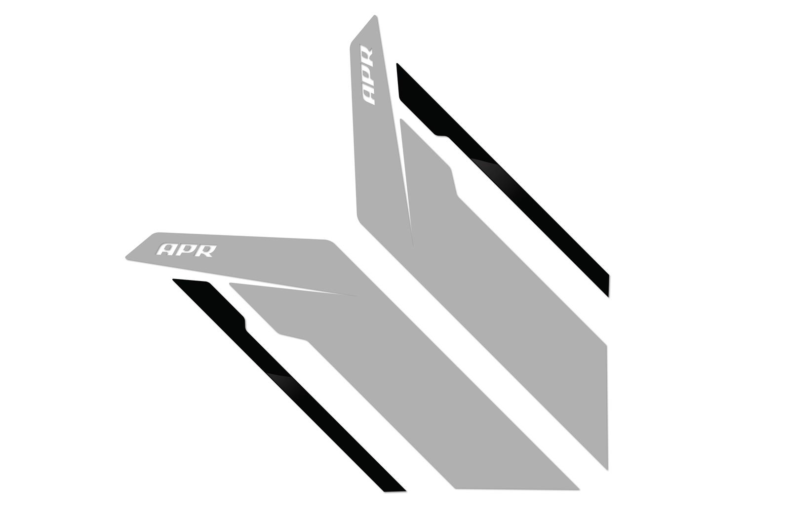 APR Sideburn Fender Decals PM100335 and Stickers, Decal, Vinyl, Silver/Black, Pair