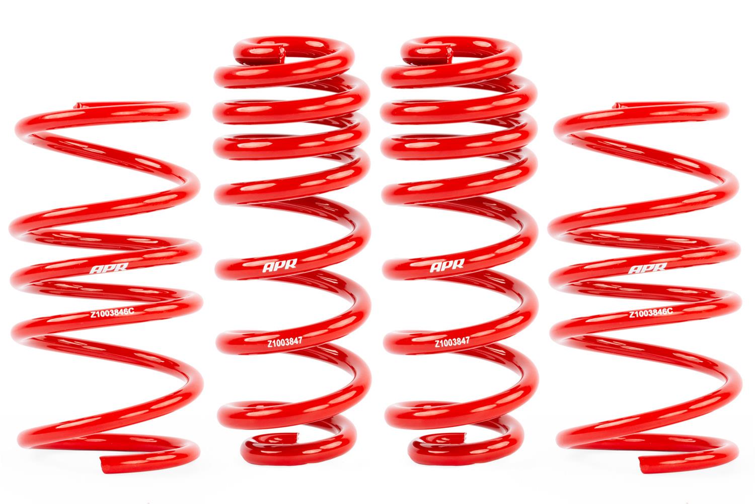 APR Roll-Control Lowering Springs SUS00016 Springs, Front and Rear, Red Powdercoated, Volkswagen, Set of 4
