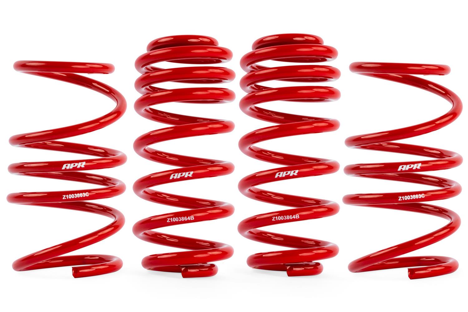 APR Roll-Control Lowering Springs SUS00017 Springs, Front and Rear, Red Powdercoated, Volkswagen, Set of 4
