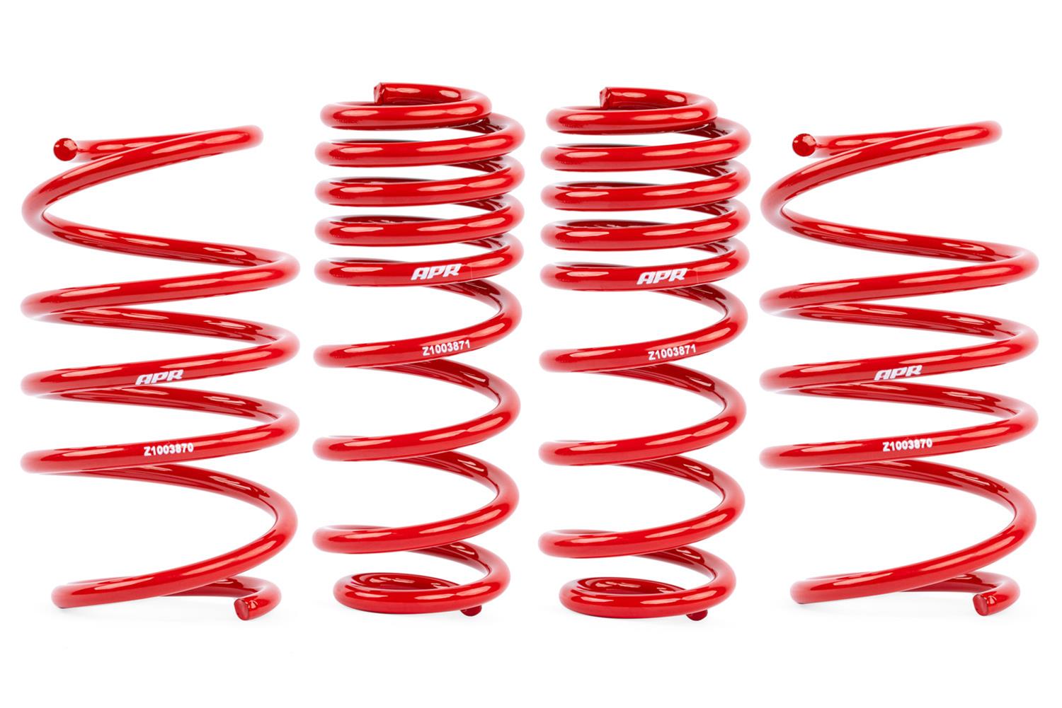 APR Roll-Control Lowering Springs SUS00021 Springs, Front and Rear, Red Powdercoated, Volkswagen, Set of 4