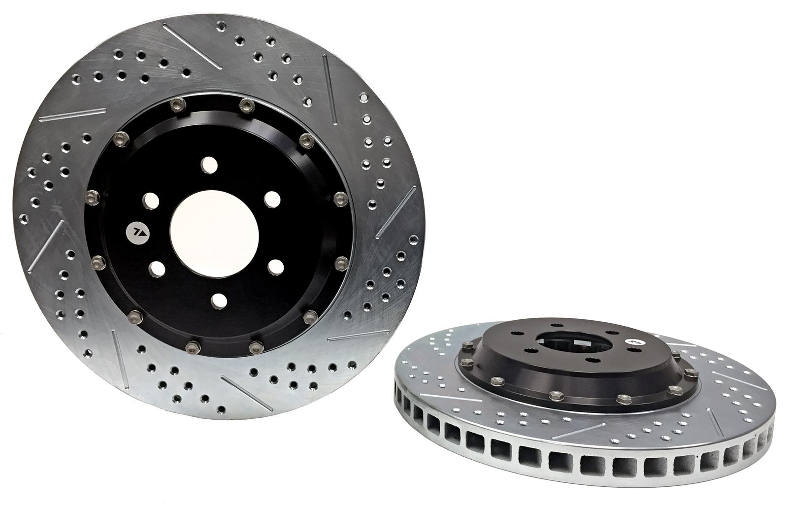 Baer Brakes EradiSpeed+ Brake Rotors 2141011 Rotor, EradiSpeed-Plus, Cross-Drilled, Slotted, Iron, Zinc Plated, Front, Dodge, Viper, Pair thumbnail 2