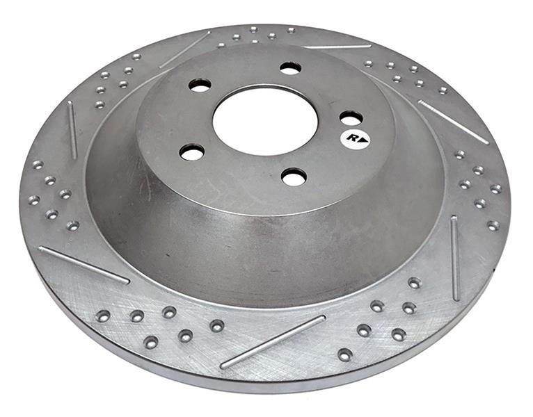 Baer Brakes EradiSpeed 1 Brake Rotors 2262011 Rotor, EradiSpeed-Plus 1, Cross-Drilled, Slotted, Iron, Zinc Plated, Rear, Ford, Pair thumbnail 2