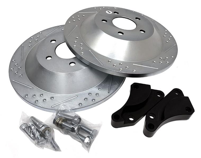 Baer Brakes EradiSpeed 1 Brake Rotors 2262011 Rotor, EradiSpeed-Plus 1, Cross-Drilled, Slotted, Iron, Zinc Plated, Rear, Ford, Pair thumbnail 3