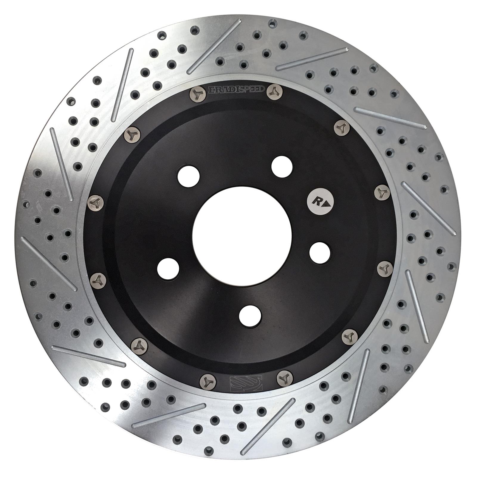 Baer Brakes EradiSpeed+ Brake Rotors for 2015-2023 MUSTANG - 2262023 Rotor, EradiSpeed+, Vented, Cross-Drilled/Slotted, 12.99 in. Diameter, 0.980 in. Thick, Iron, Zinc plated, Pair