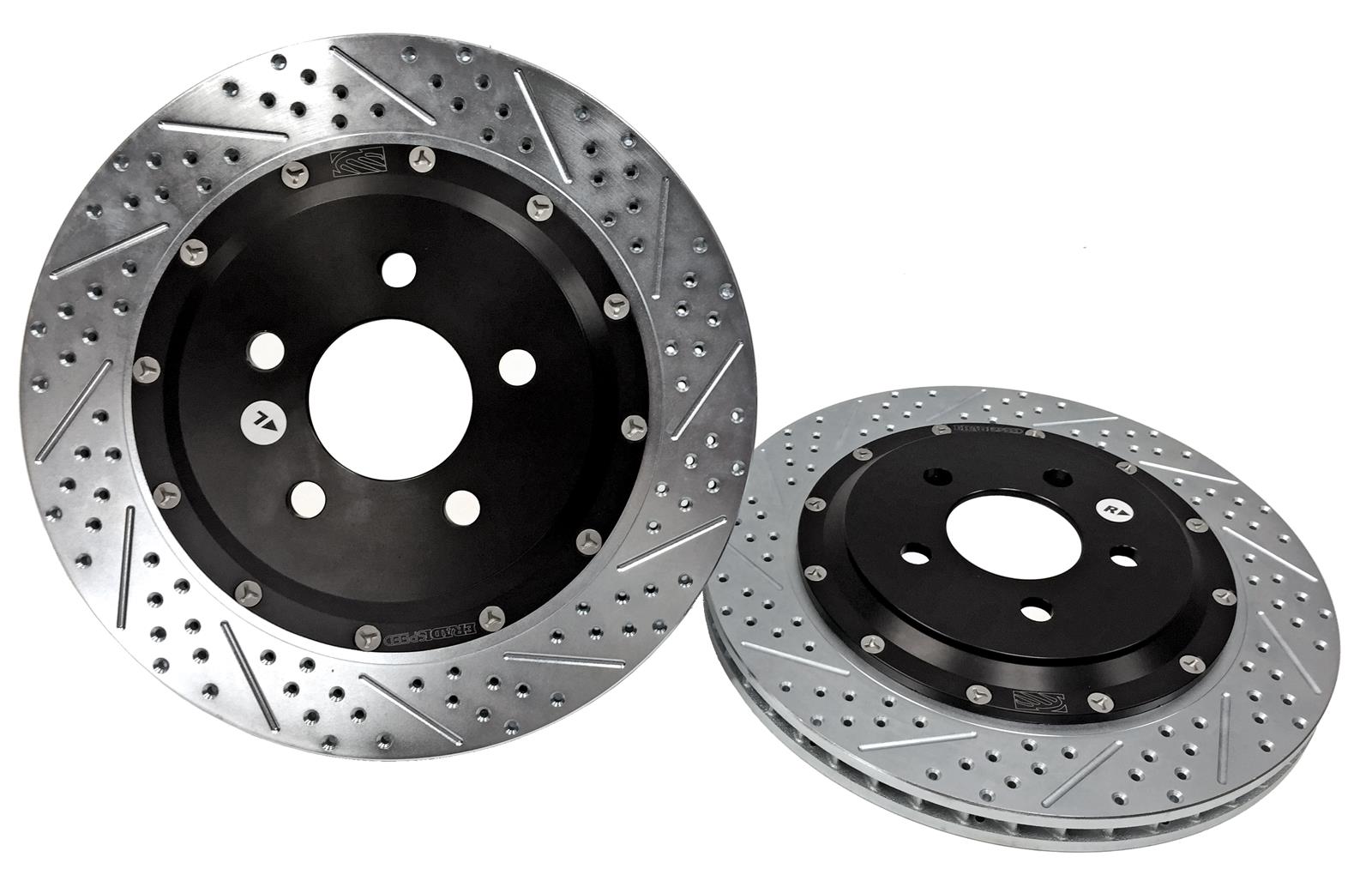 Baer Brakes EradiSpeed+ Brake Rotors for 2015-2023 MUSTANG - 2262023 Rotor, EradiSpeed+, Vented, Cross-Drilled/Slotted, 12.99 in. Diameter, 0.980 in. Thick, Iron, Zinc plated, Pair thumbnail 2