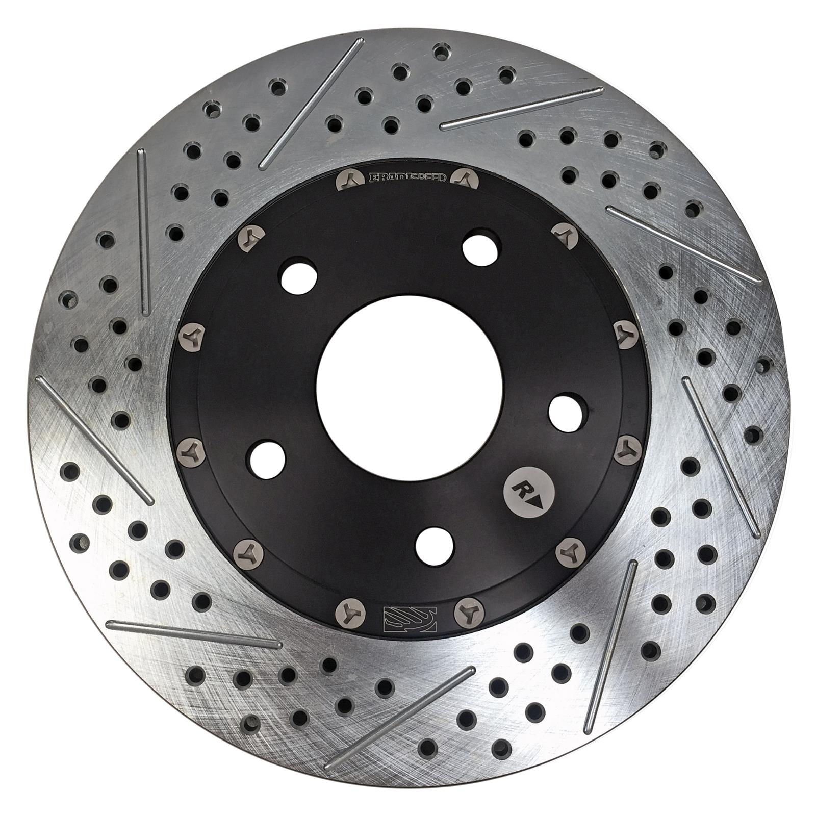 Baer Brakes EradiSpeed+ Brake Rotors 2301006 Rotor, EradiSpeed-Plus, Cross-Drilled, Slotted, Iron, Zinc Plated, Front, Chevy, Pontiac, Pair