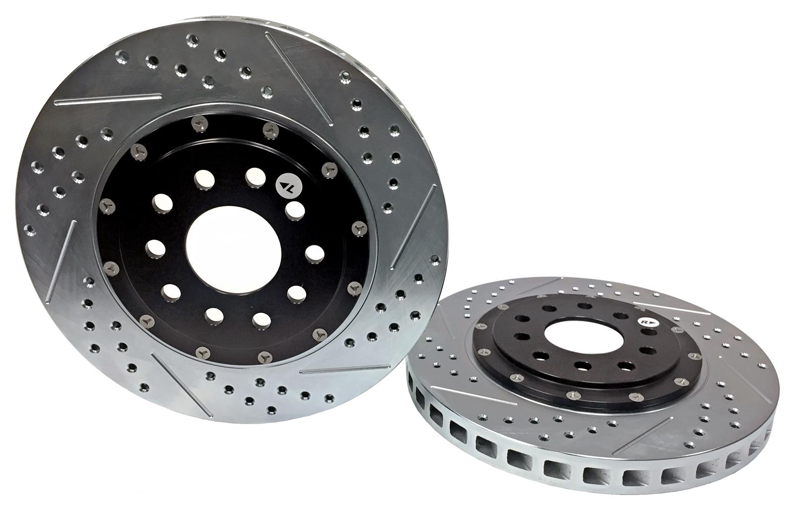 Baer Brakes EradiSpeed+ Brake Rotors 2301011 Rotor, EradiSpeed-Plus, Cross-Drilled, Slotted, Iron, Zinc Plated, Front, Cadillac, Chevy, Pair thumbnail 2