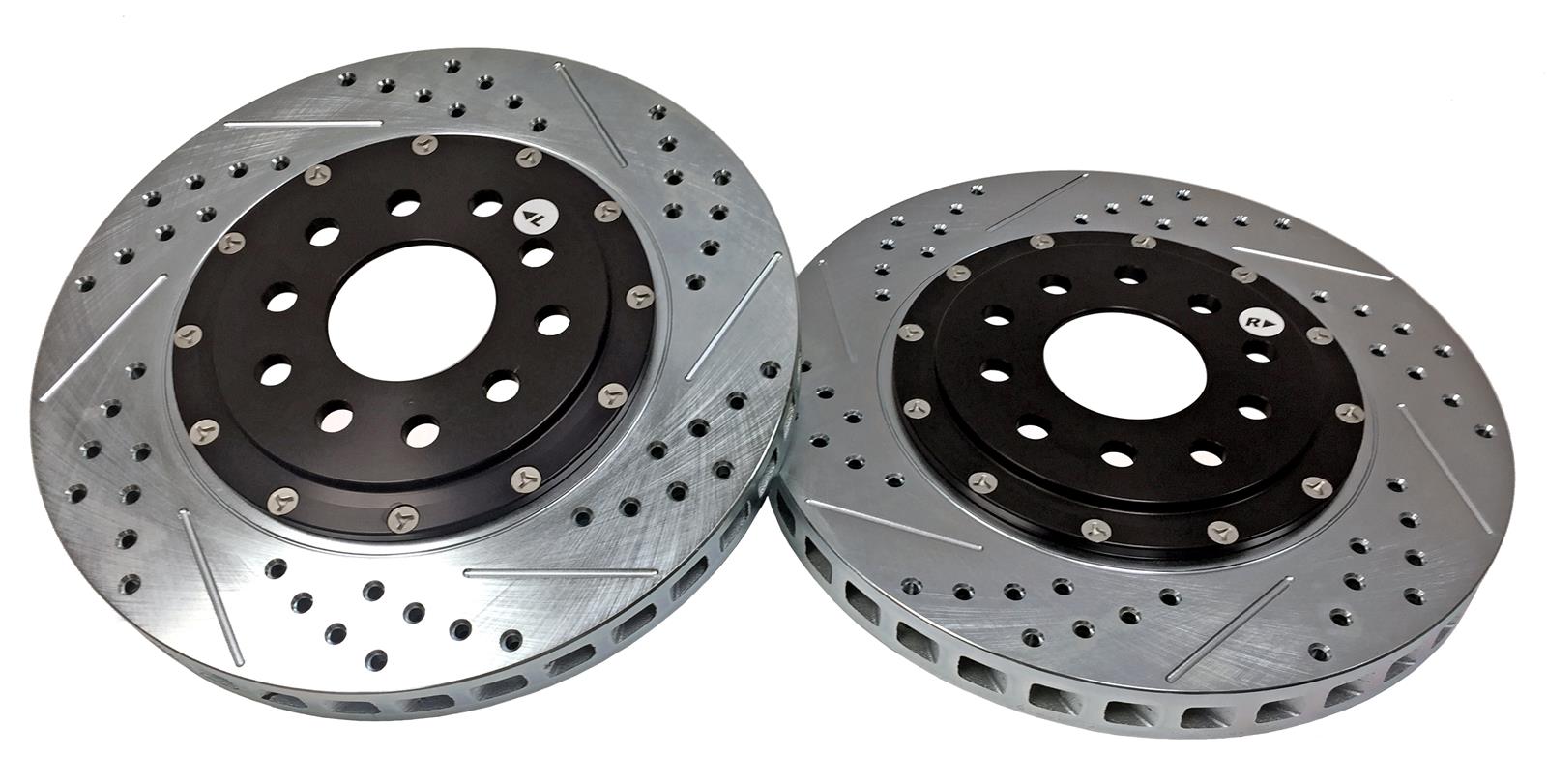 Baer Brakes EradiSpeed+ Brake Rotors 2301011 Rotor, EradiSpeed-Plus, Cross-Drilled, Slotted, Iron, Zinc Plated, Front, Cadillac, Chevy, Pair thumbnail 3