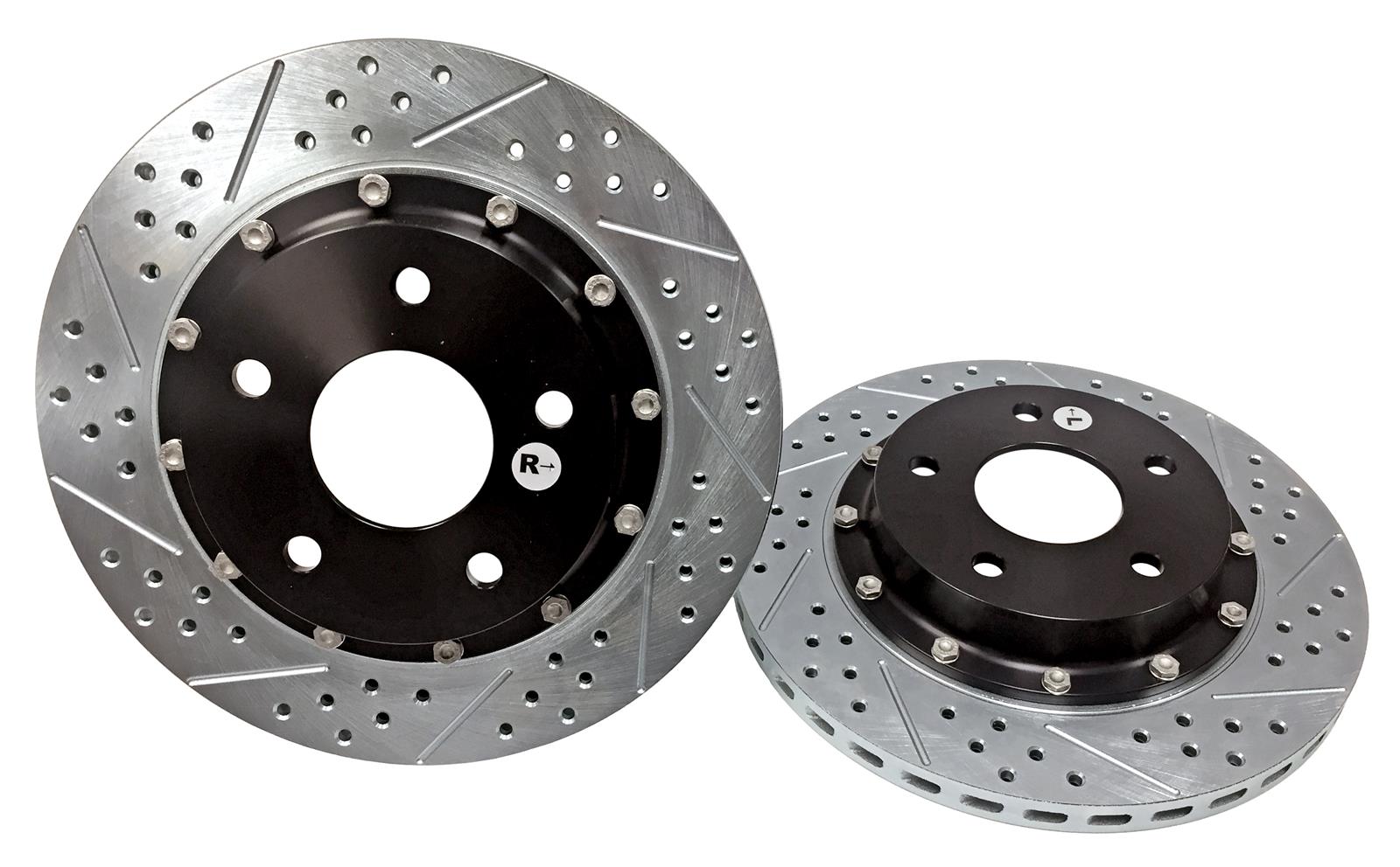 Baer Brakes EradiSpeed+ Brake Rotors 2301013 Rotor, EradiSpeed-Plus, Cross-Drilled, Slotted, Iron, Zinc Plated, Front, Chevy, Pair thumbnail 2