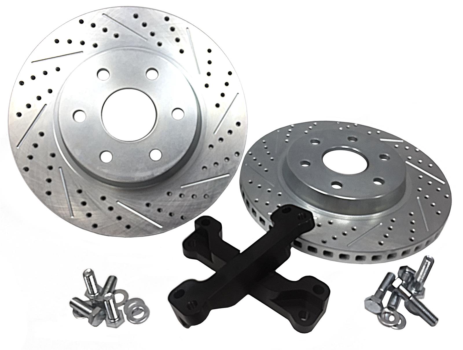 Baer Brakes Big Claw Brake Rotors 2301044 Rotor, Claw, Cross-Drilled, Slotted, Iron, Zinc Plated, Front, Chevy, GMC, Pickup, SUV, Pair thumbnail 2