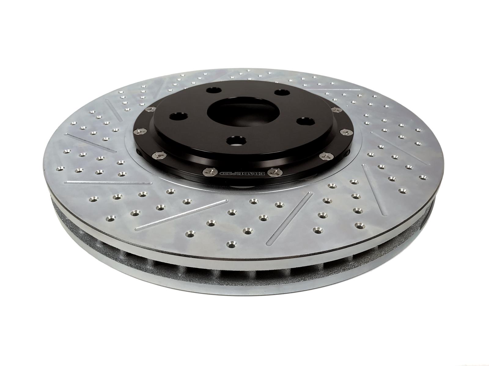 Baer Brakes EradiSpeed+ Brake Rotors 2301061 Rotor, EradiSpeed-Plus, Cross-Drilled, Slotted, Cast Iron, Zinc Plated, Front, Chevy, Pair thumbnail 2