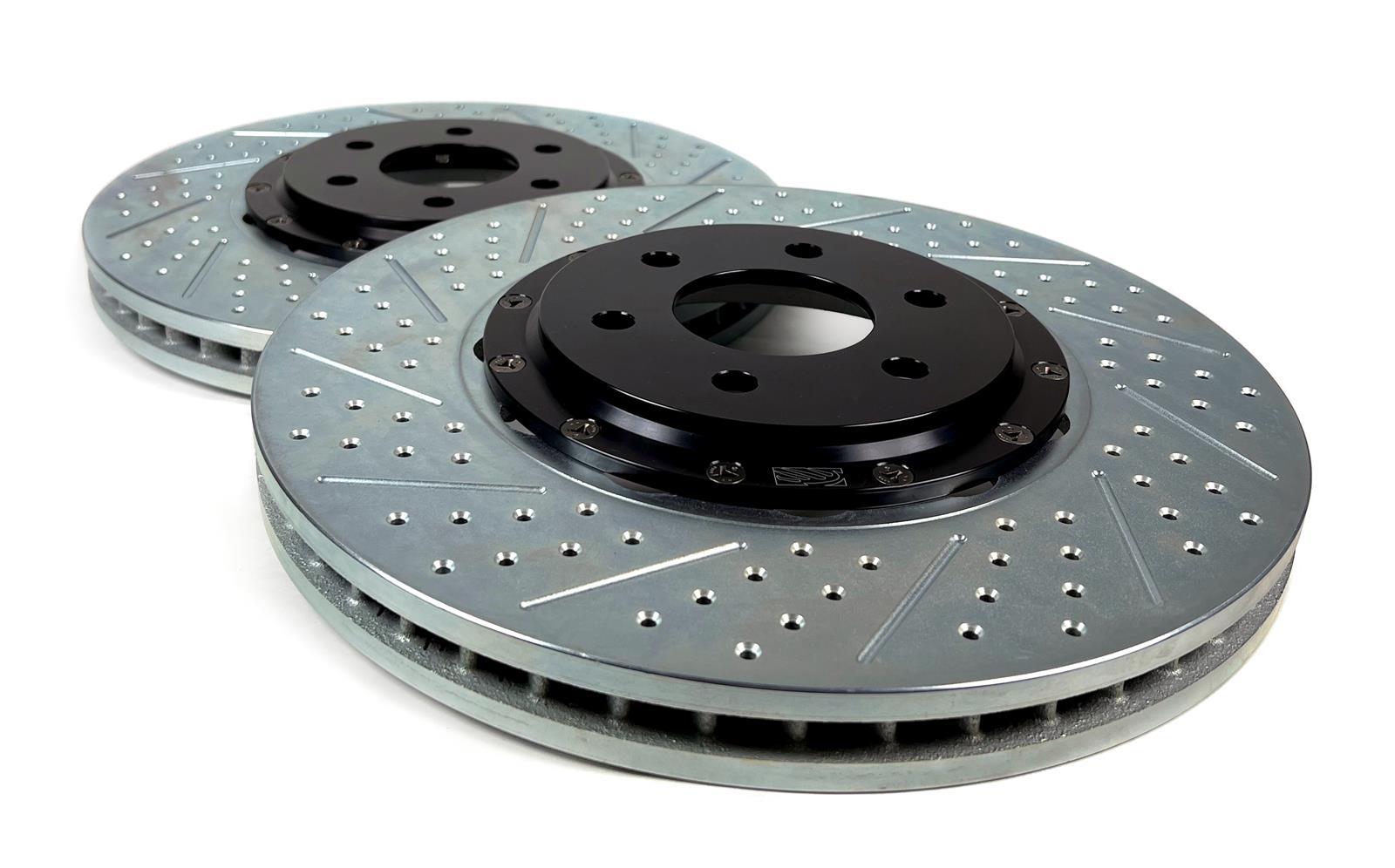 Baer Brakes EradiSpeed+ Brake Rotors 2301062 Rotor, EradiSpeed-Plus, Cross-Drilled, Slotted, Cast Iron, Zinc Plated, Front, Cadillac, Pair thumbnail 2