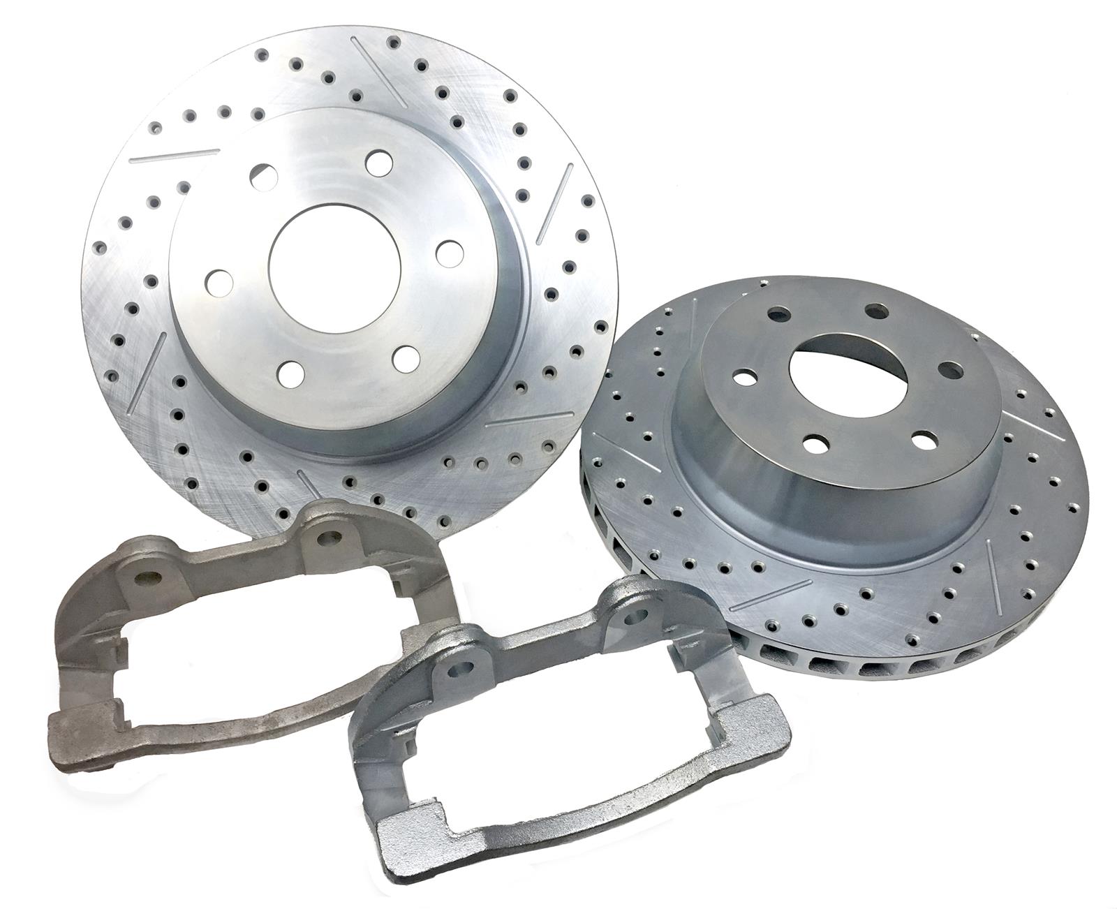 Baer Brakes Big Claw Brake Rotors 2302024 Rotor, Claw, Cross-Drilled, Slotted, Iron, Zinc Plated, Rear, Chevy, GMC, Pickup/SUV, Pair thumbnail 2