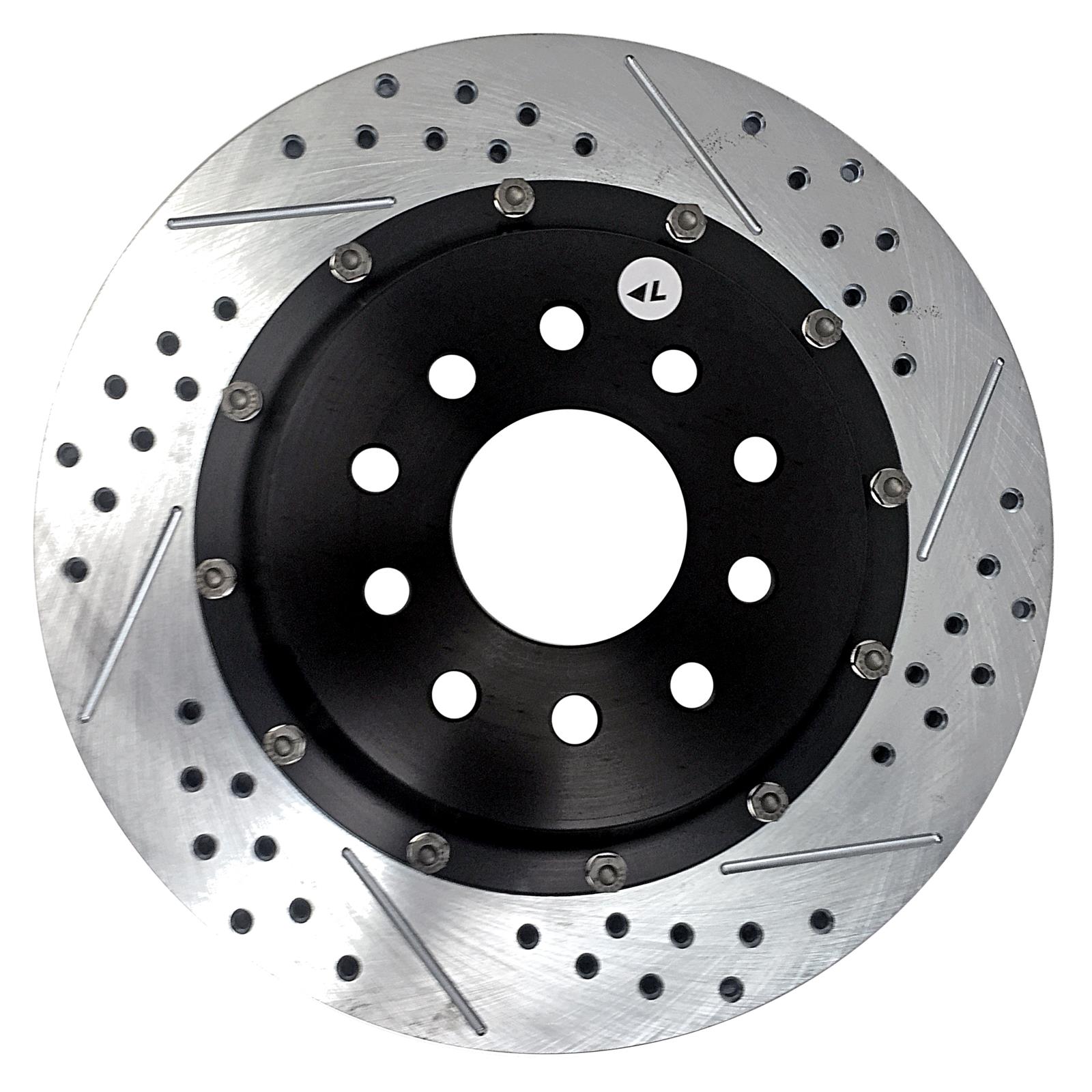 Baer Brakes EradiSpeed+ 1 Brake Rotors 2302048 Rotor, EradiSpeed-Plus 2, Cross-Drilled, Slotted, Iron, Zinc Plated, Rear, Chevy, Pontiac, Pair