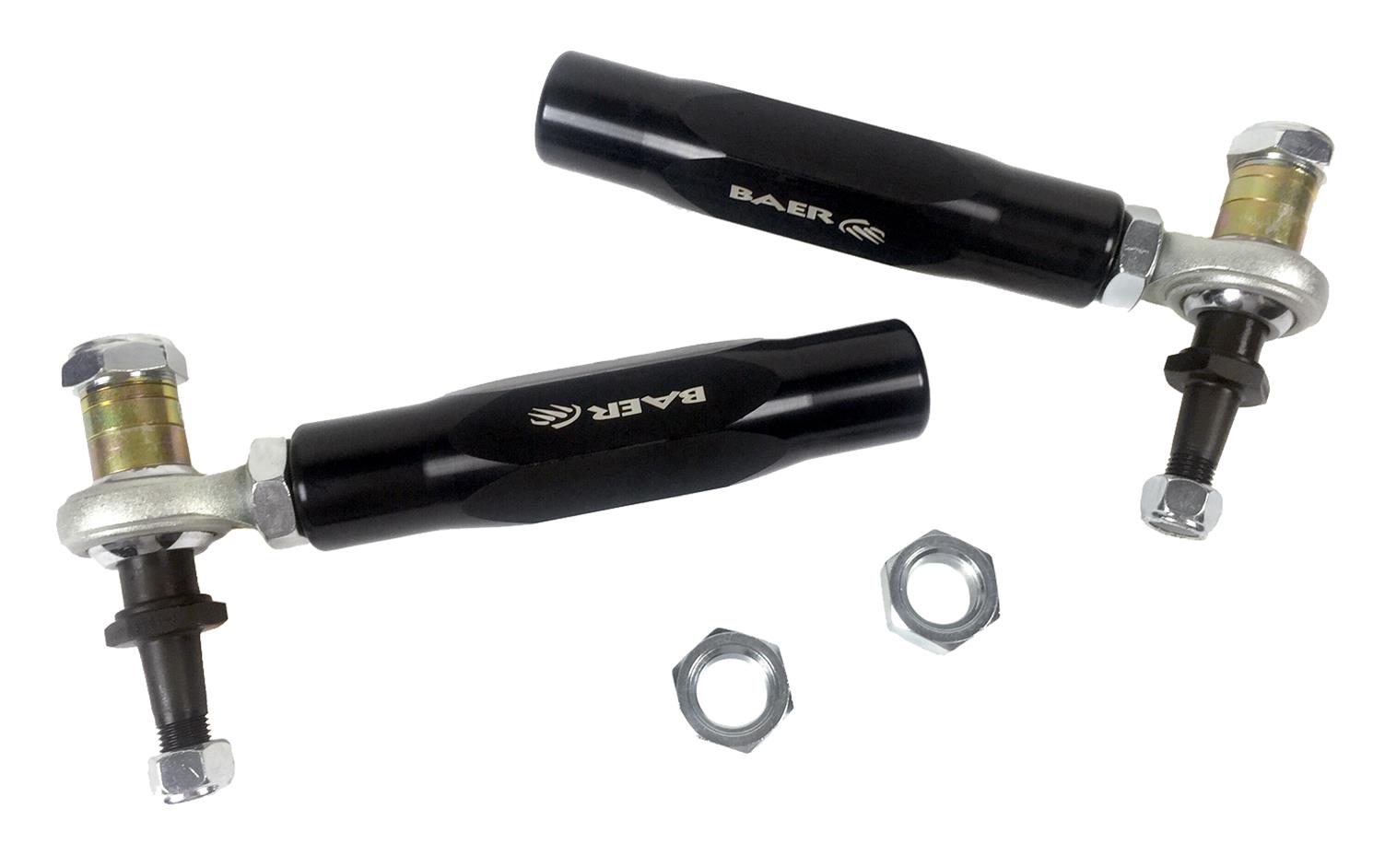 Baer Brakes Tracker Tie Rod Ends 3261001 Bump Steer Adjusters, Aluminum Sleeve, Black, Adjustable, Ford, Kit