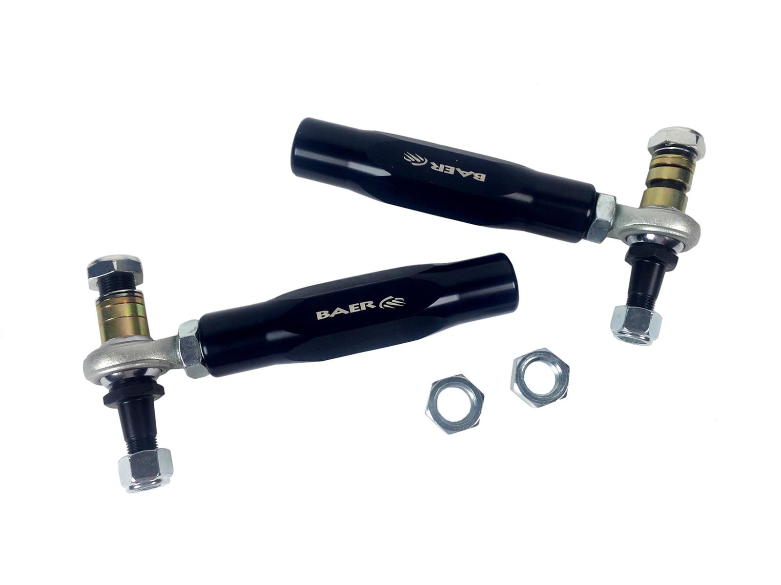 Baer Brakes Tracker Tie Rod Ends 3301003 Bump Steer Adjusters, Aluminum Sleeve, Black, Adjustable, GM, Kit